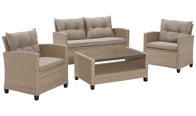 Gartenlounge-Set »Lorca«, (Set, 16 tlg., 2x Sessel, 1x2er Sofa, 1x Tisch 90x55x42,5cm,...