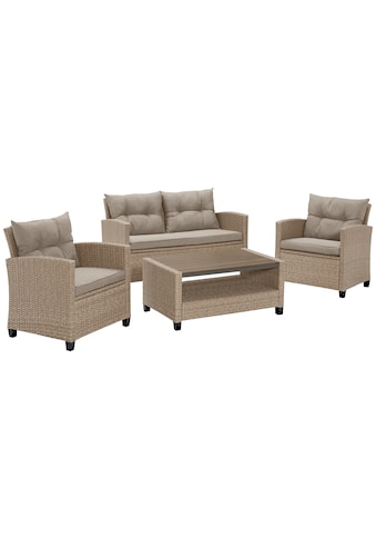 Gartenlounge-Set »Lorca«, (Set, 16 tlg., 2x Sessel, 1x2er Sofa, 1x Tisch 90x55x42,5cm,...