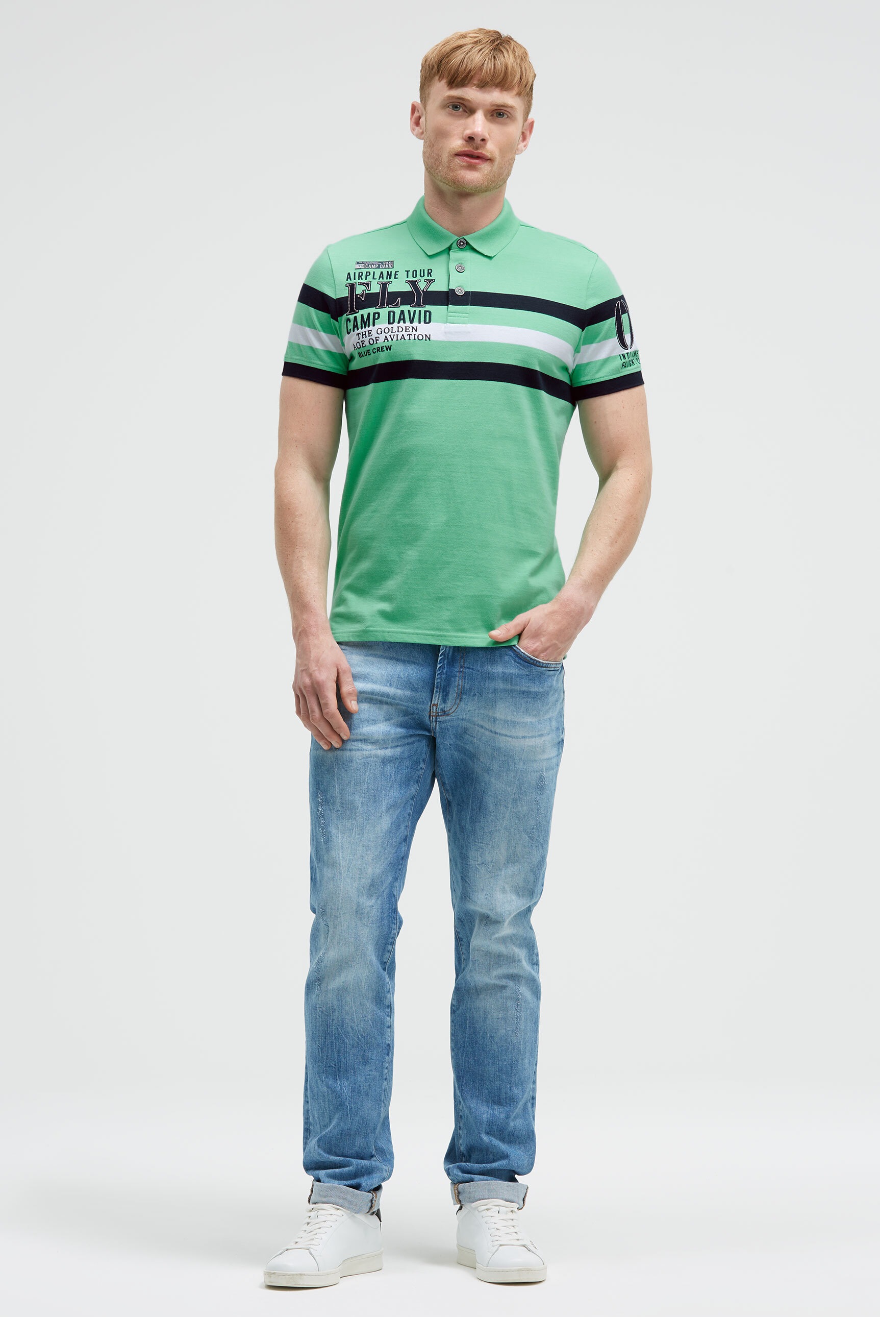 CAMP DAVID Poloshirt, mit Stickerei