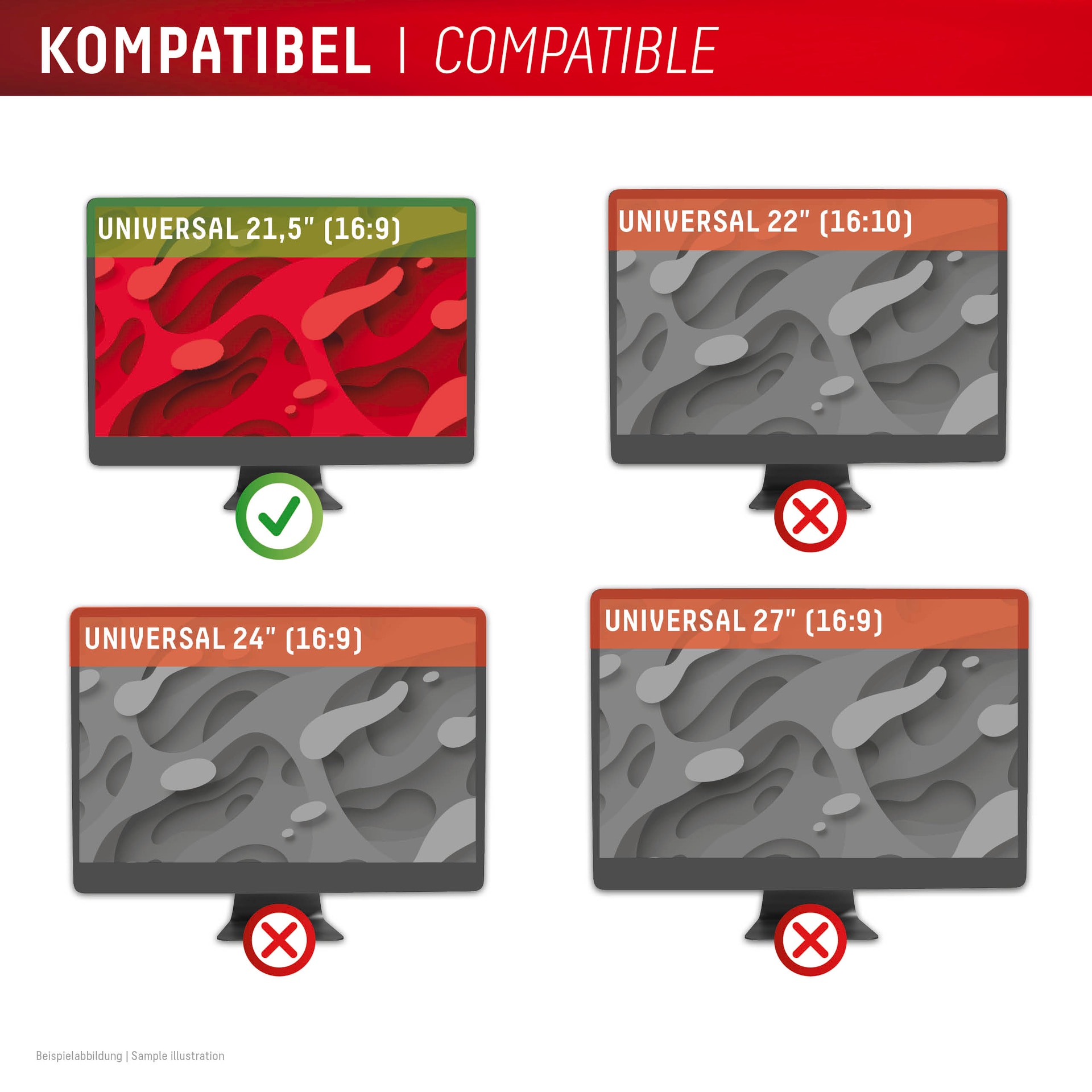 Displex Displayschutzfolie »Privacy Safe Blickschutzfilter«, für Universell für Monitore mit 21,5 (16:9), Blickschutzfolie, Schutzfolie, Bildschirmschutz, kratz- & stoßfest