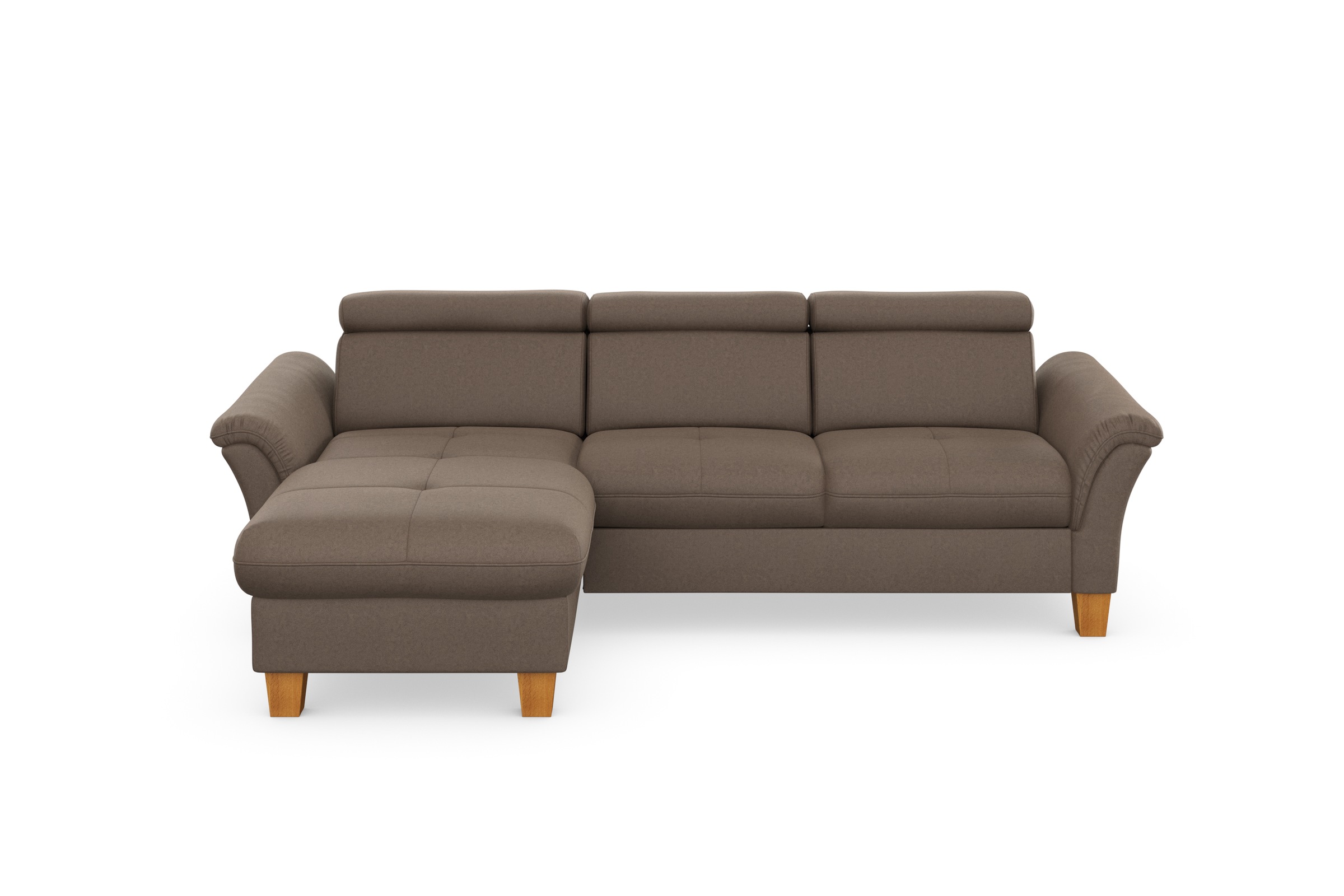 Home affaire Ecksofa »Lindgren L-Form«, wahlweise mit Bett mit klappbaren Rollen, Kasten und Kopfverstellung