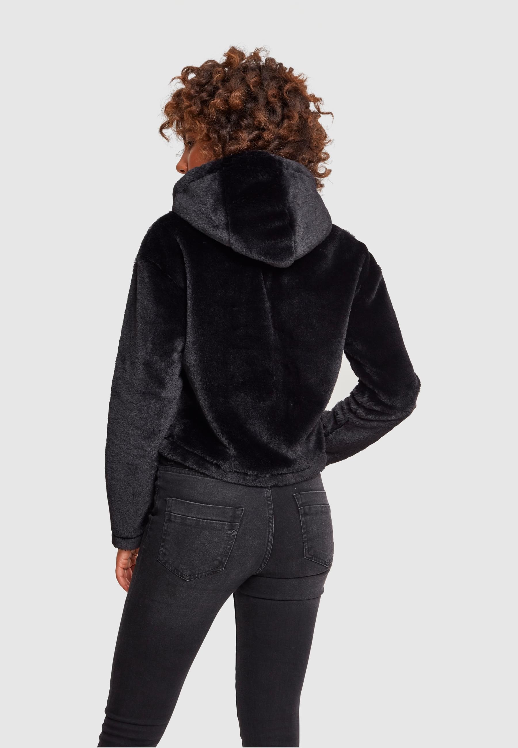 URBAN CLASSICS Rundhalspullover »Urban Classics Damen Ladies Oversize Short Teddy Hoody«, (1 tlg.)