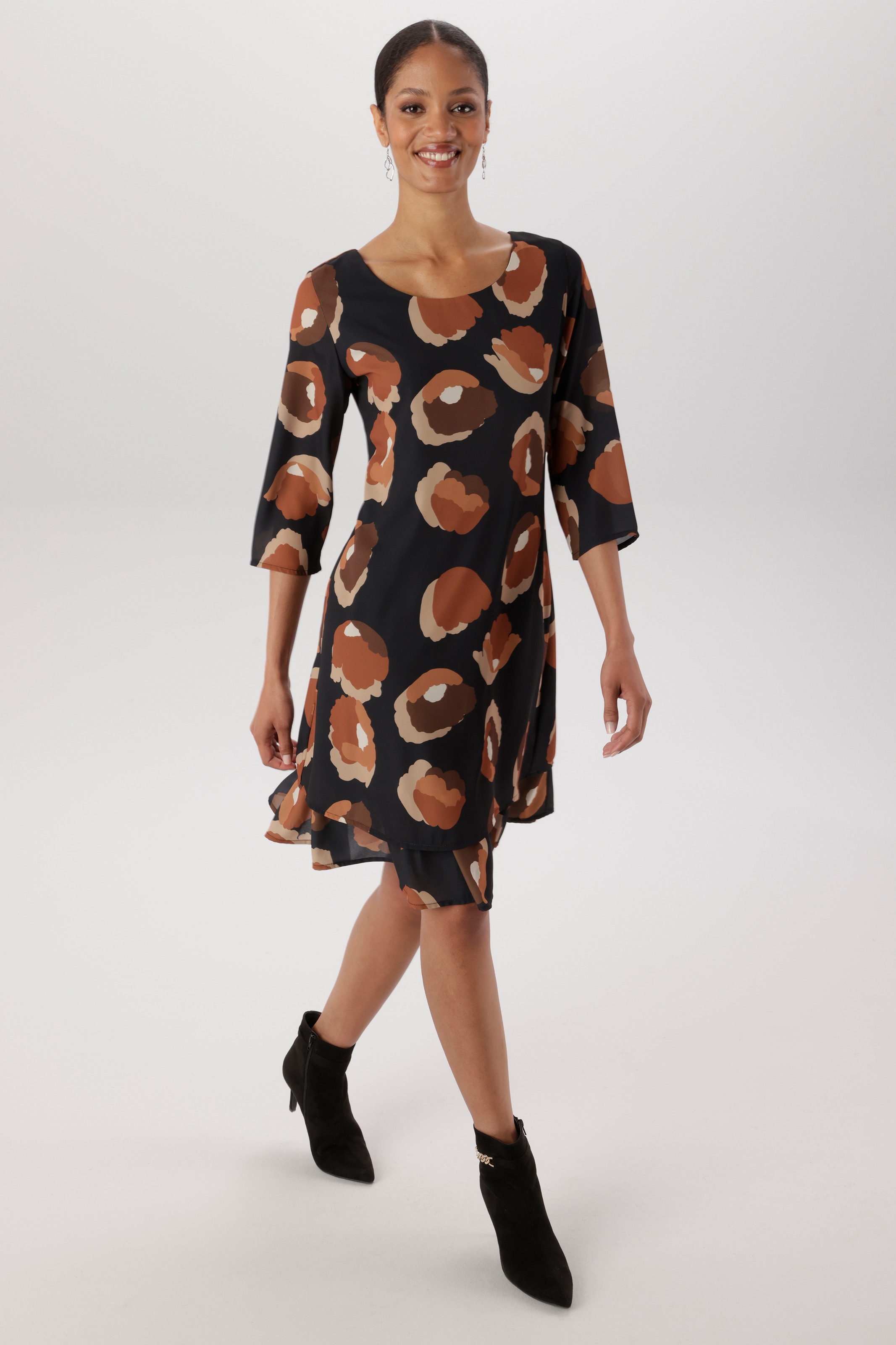 Aniston SELECTED Chiffonkleid aus zartem Chiffon im Lagenlook und gefüttert - NEUE KOLLEKTION
