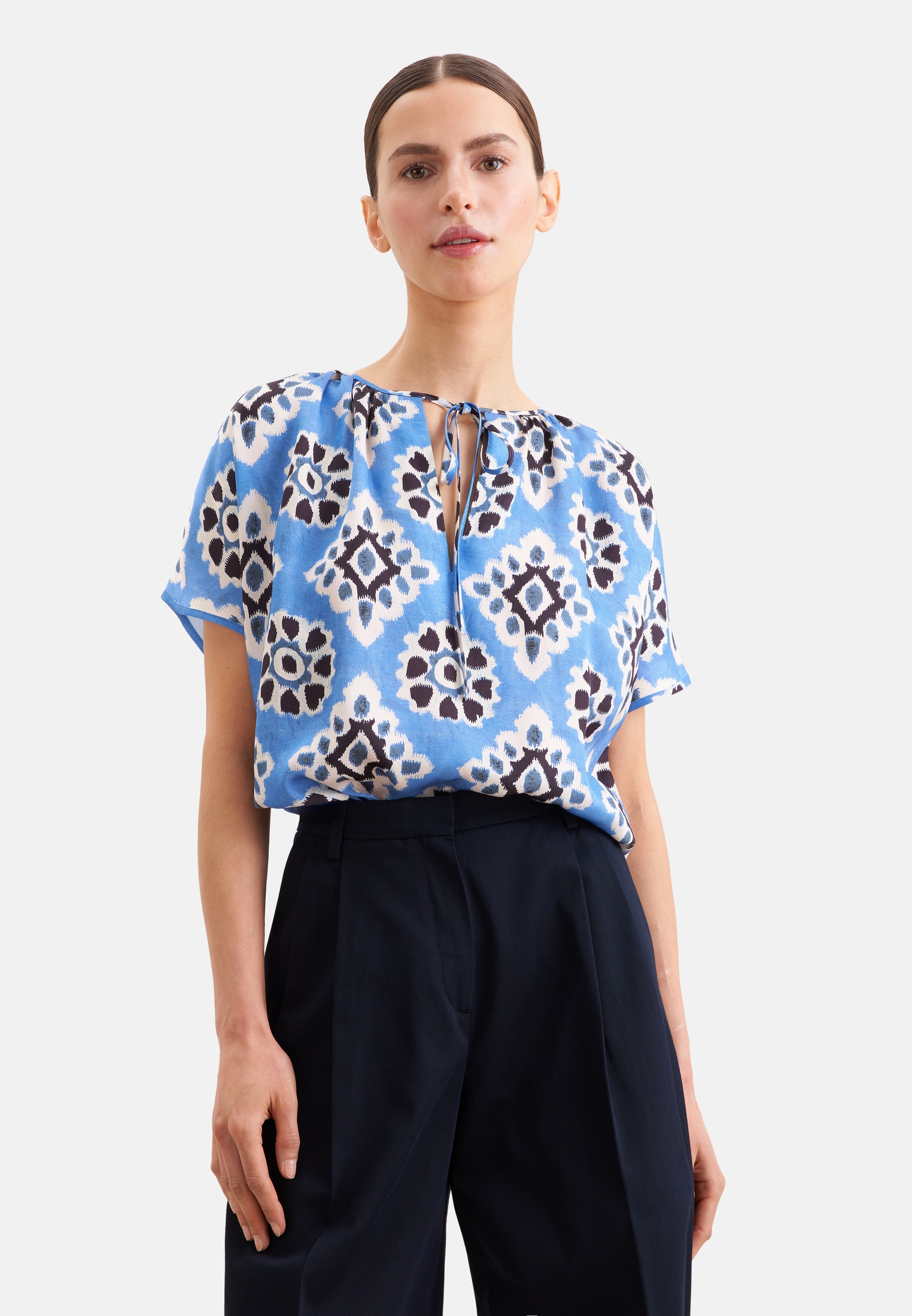 seidensticker Klassische Bluse Tunika Druck