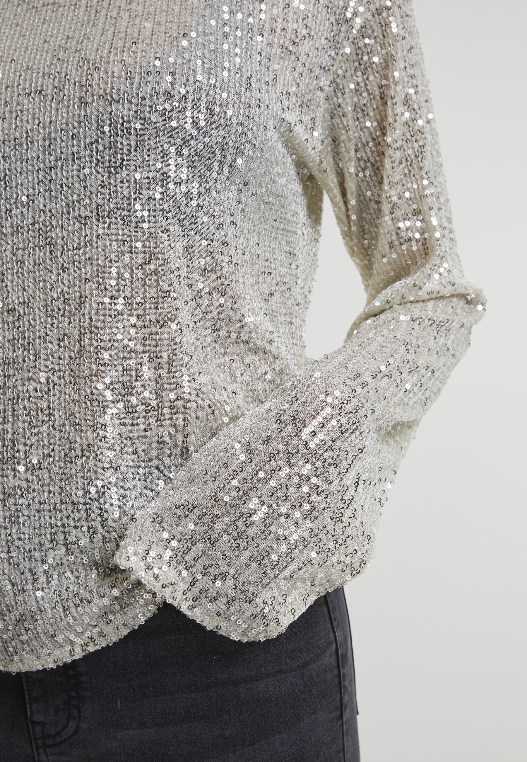 URBAN CLASSICS Longsleeve »Urban Classics Ladies Sequins Longsleeve« 1 Stk.