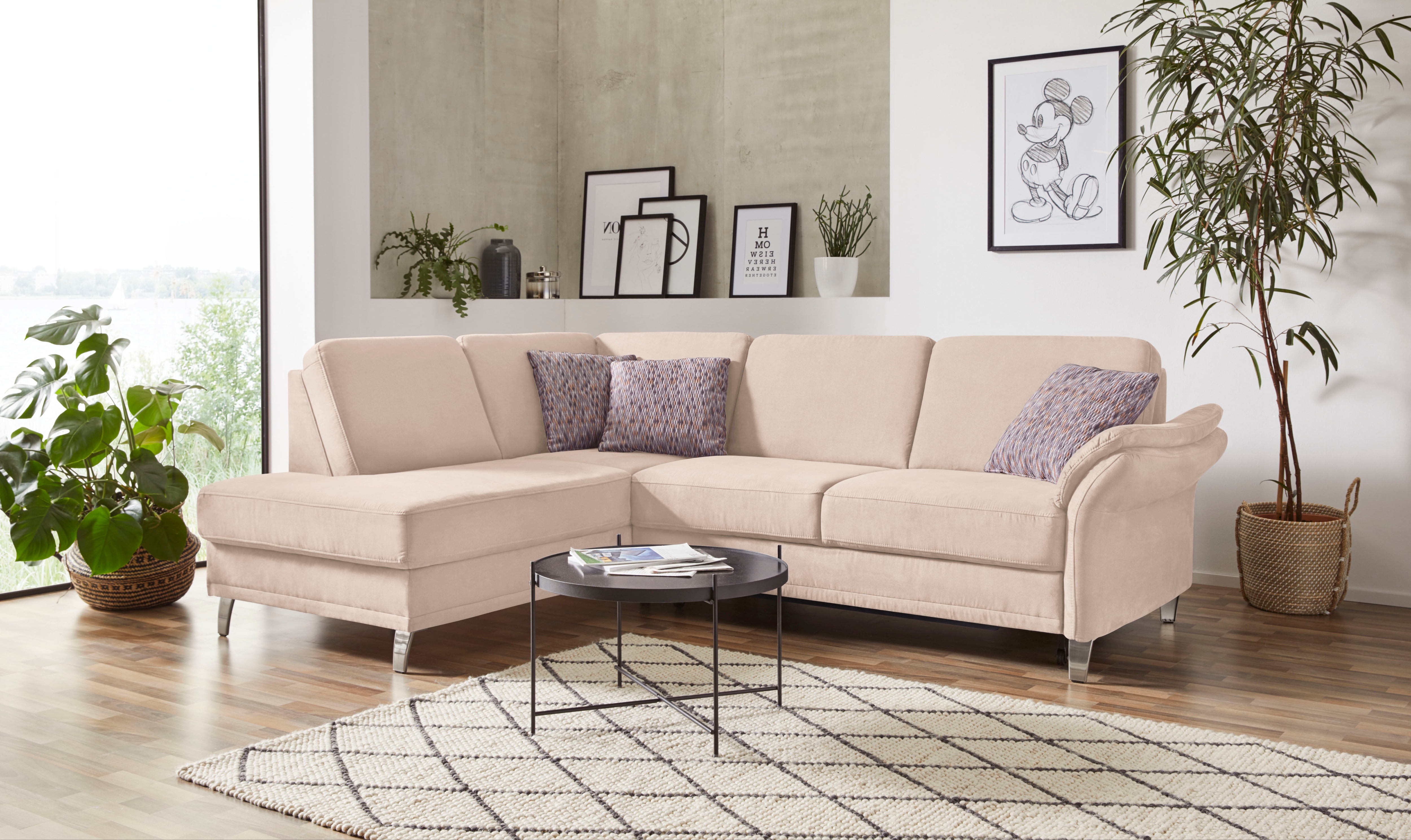 sit&more Ecksofa "Clio L-Form" wahlweise mit Schlaffunktion und Bettkasten, inklusive Federkern