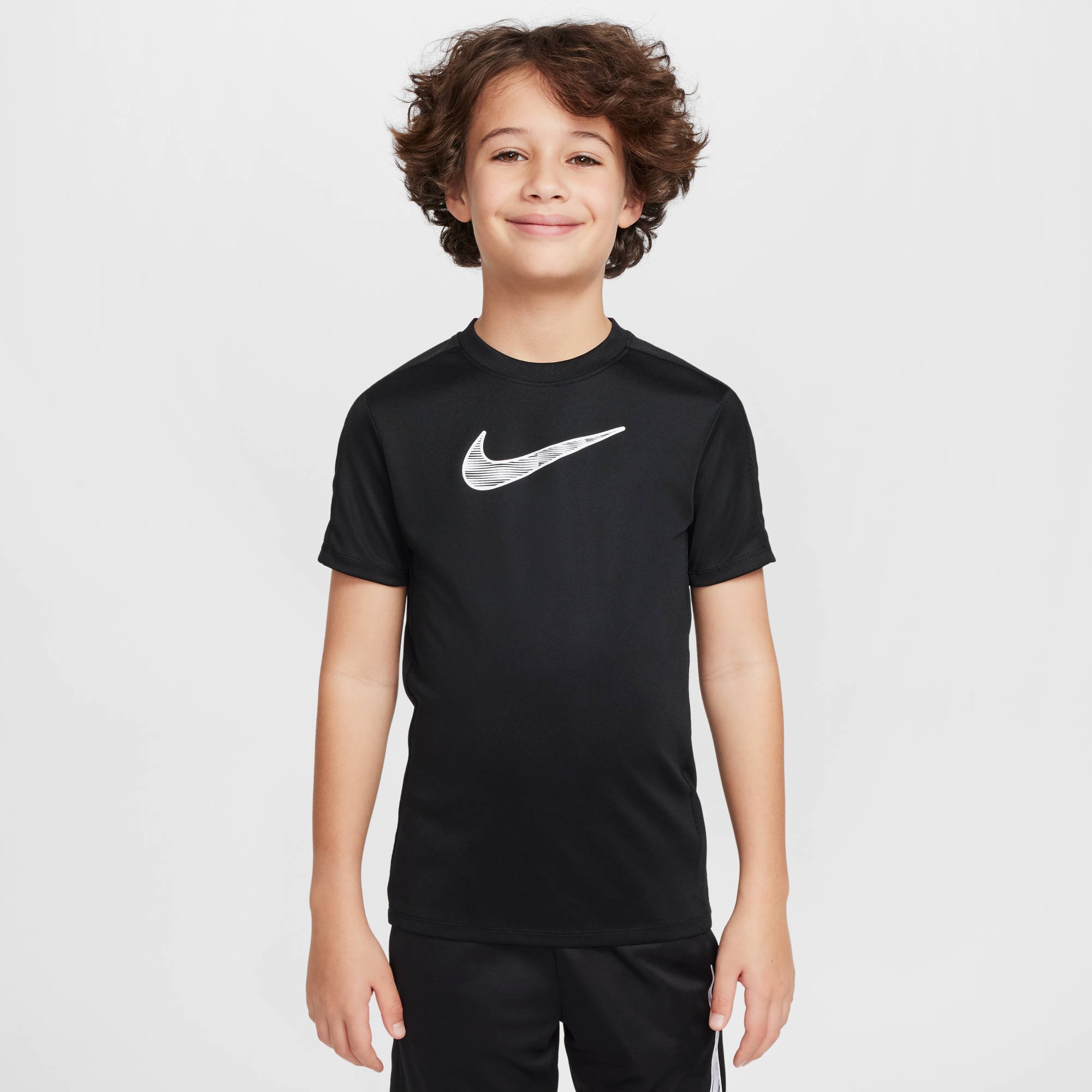 T-Shirt NIKE "K NK DF TRPHY23 SS TOP GX", Kinder, Gr. L (152/158), schwarz, schwarz, weiß, Obermaterial: 100% Polyester, Shirts T-Shirt, für Teens, sportlicher Stil, für Fitness und Freizeit