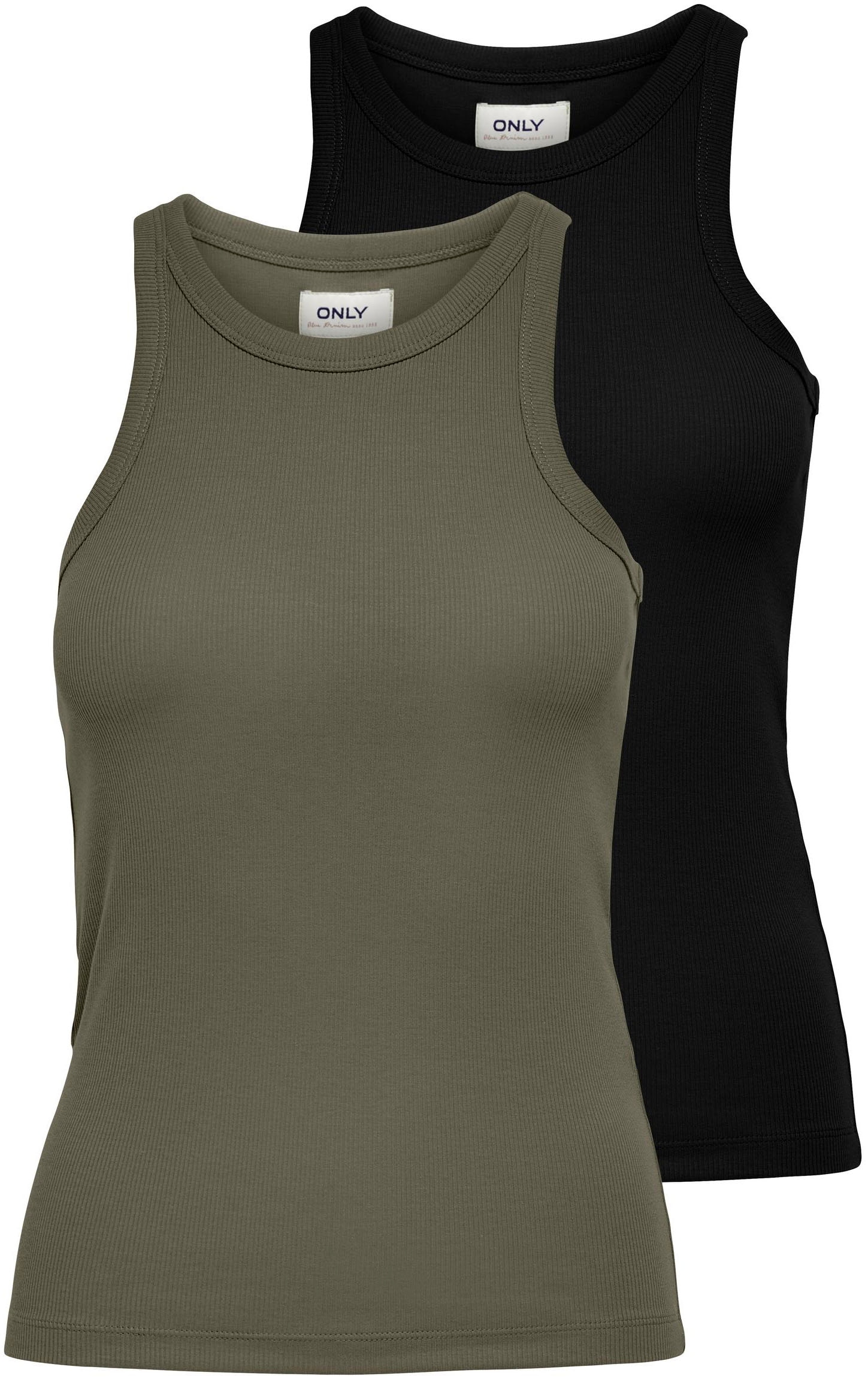 ONLY Tanktop "ONLLINDSAY TANK TOP 2 PACK" Packung, 2 tlg. Baumwollmischung günstig online kaufen