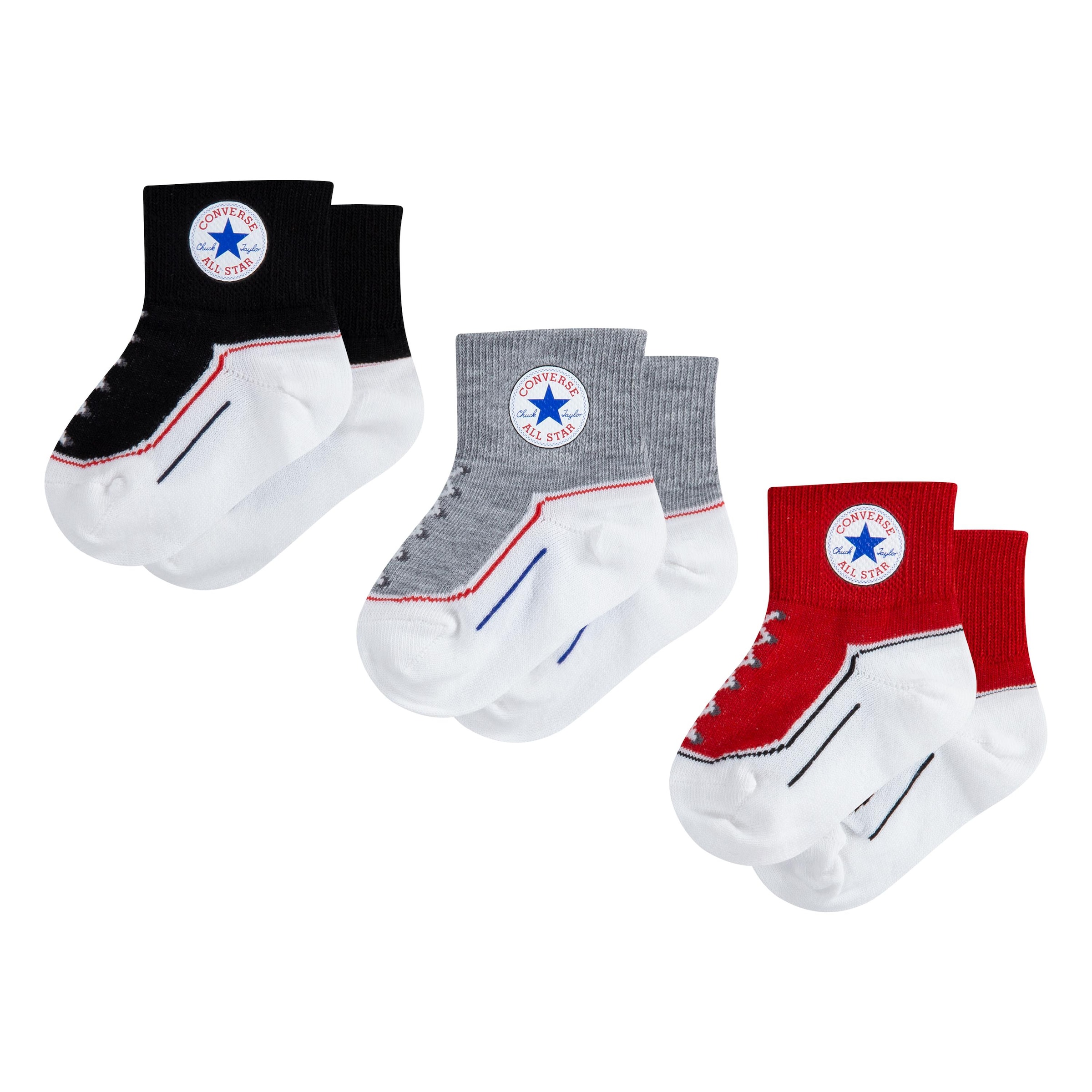 Converse Sportsocken »CHUCK INFANT TODDLER QUARTER 3PK«, (3 Paar)