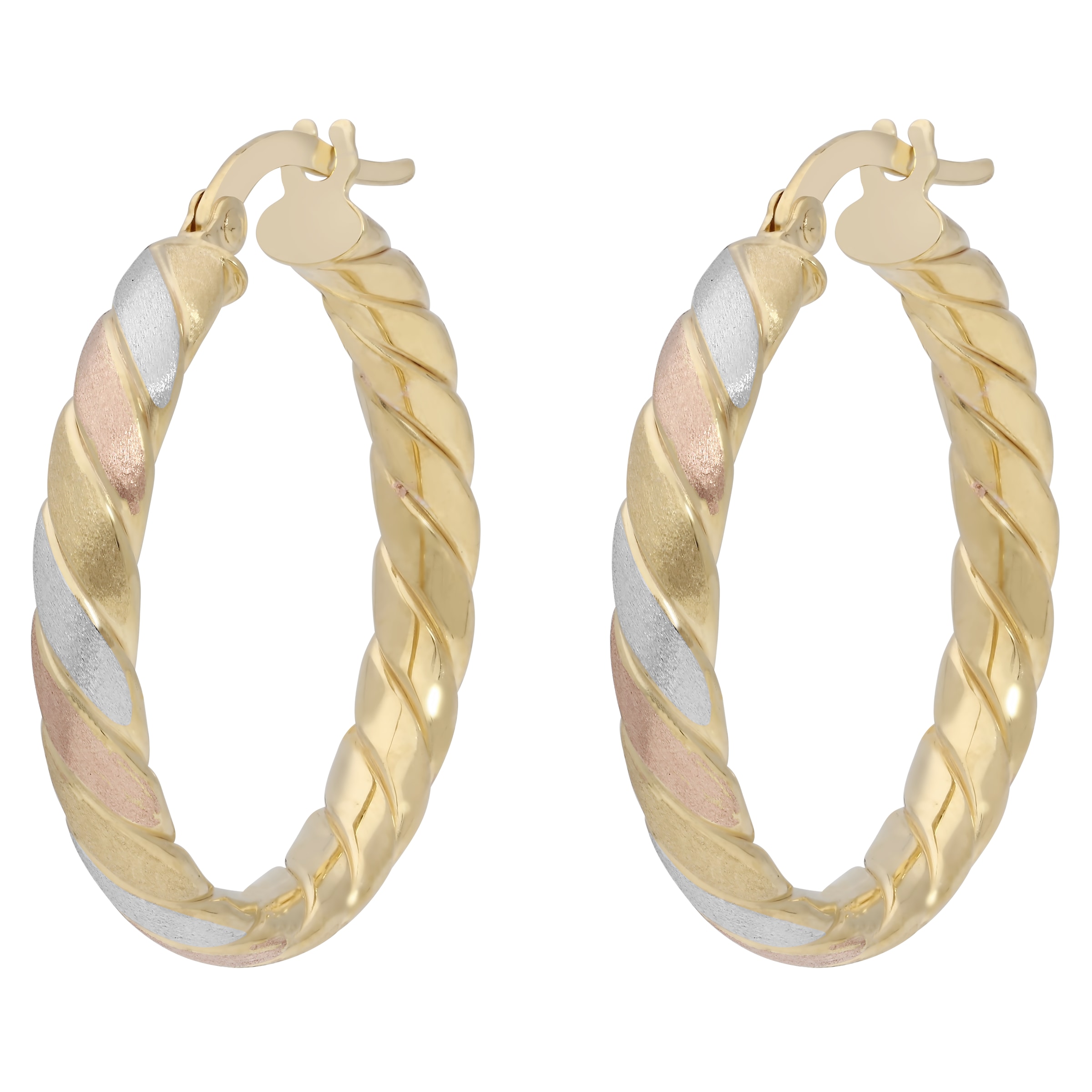 Firetti Paar Creolen »Schmuck Geschenk Gold 585 Ohrschmuck Ohrringe tricolor«