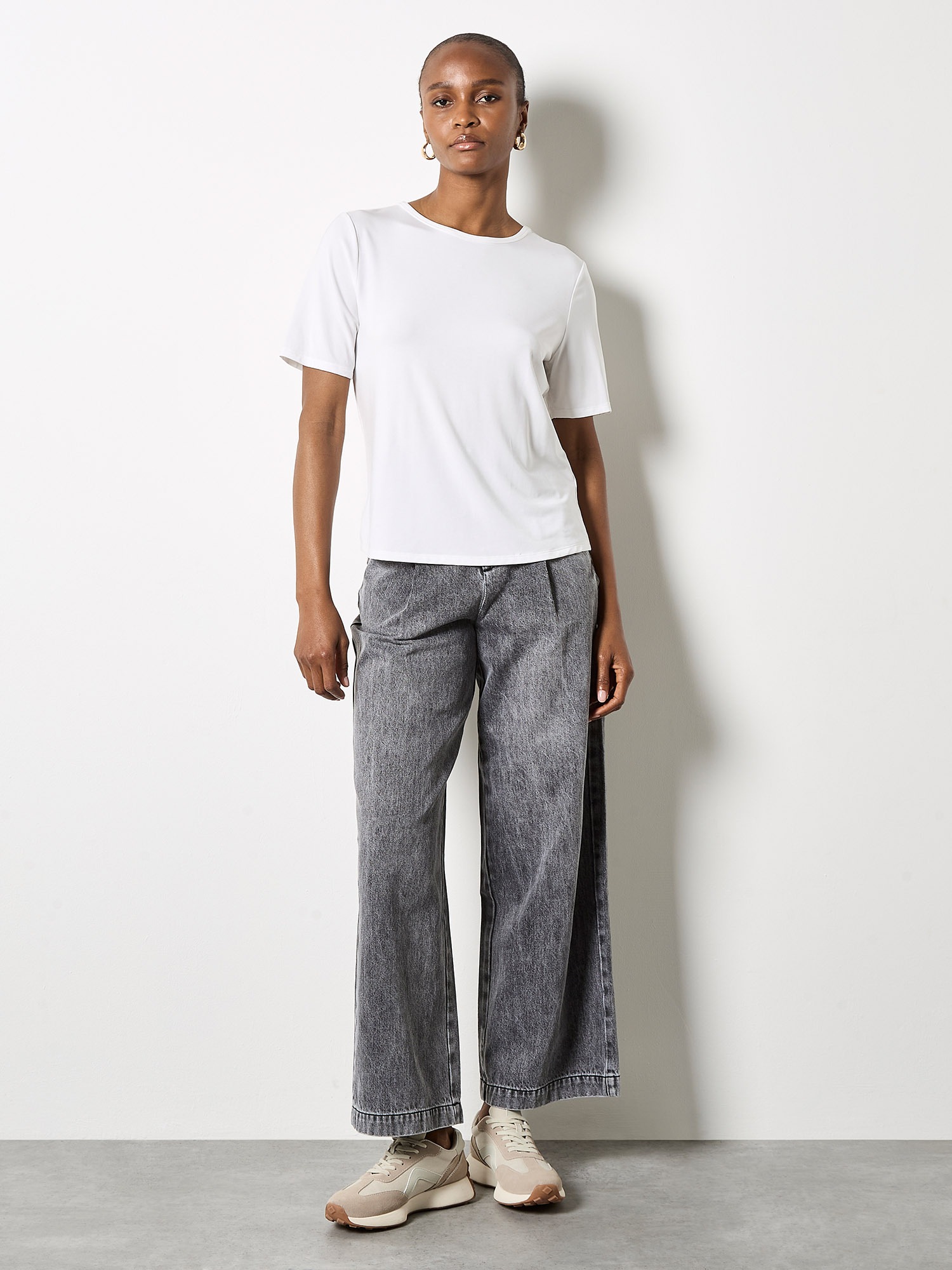 Apricot Shirttop »Basic T-Shirt« aus elastischem Material