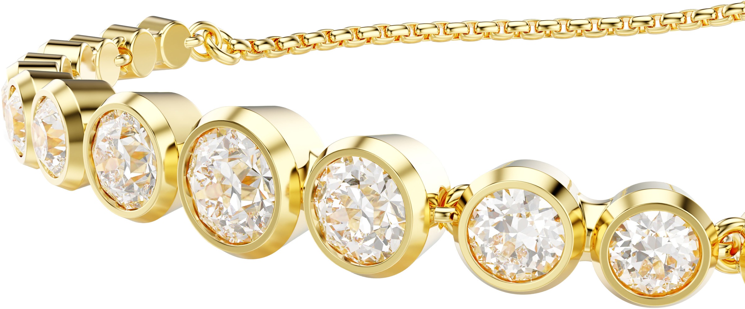 Armband SWAROVSKI "Schmuck Geschenk Imber Tennis Armkette", gelb (gelbgoldfarben, goldfarben, goldfarben), Armbänder, Damen, Metall, Armband, mit Swarovski Kristall 4