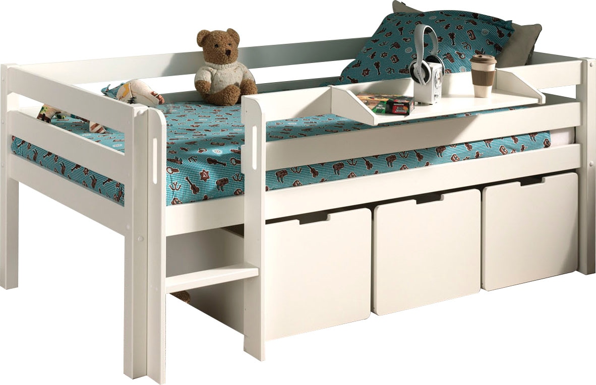 Vipack Spielbett "Pino, Kiefer massiv, mit Rolllattenrost, 3 Rollboxen, Mad günstig online kaufen