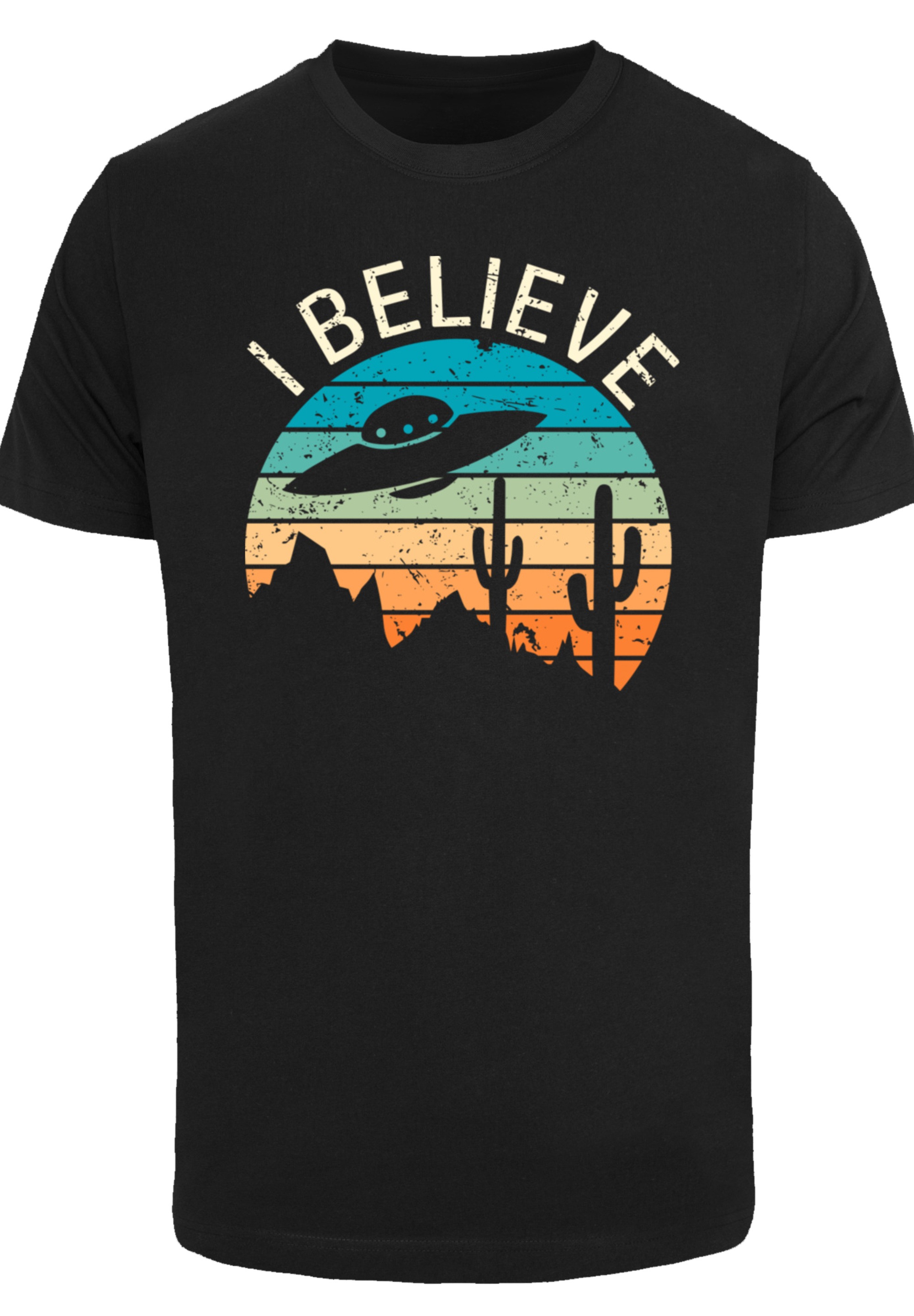 F4NT4STIC T-Shirt »I Believe UFO Alien Sonnenuntergang«, Premium Qualität