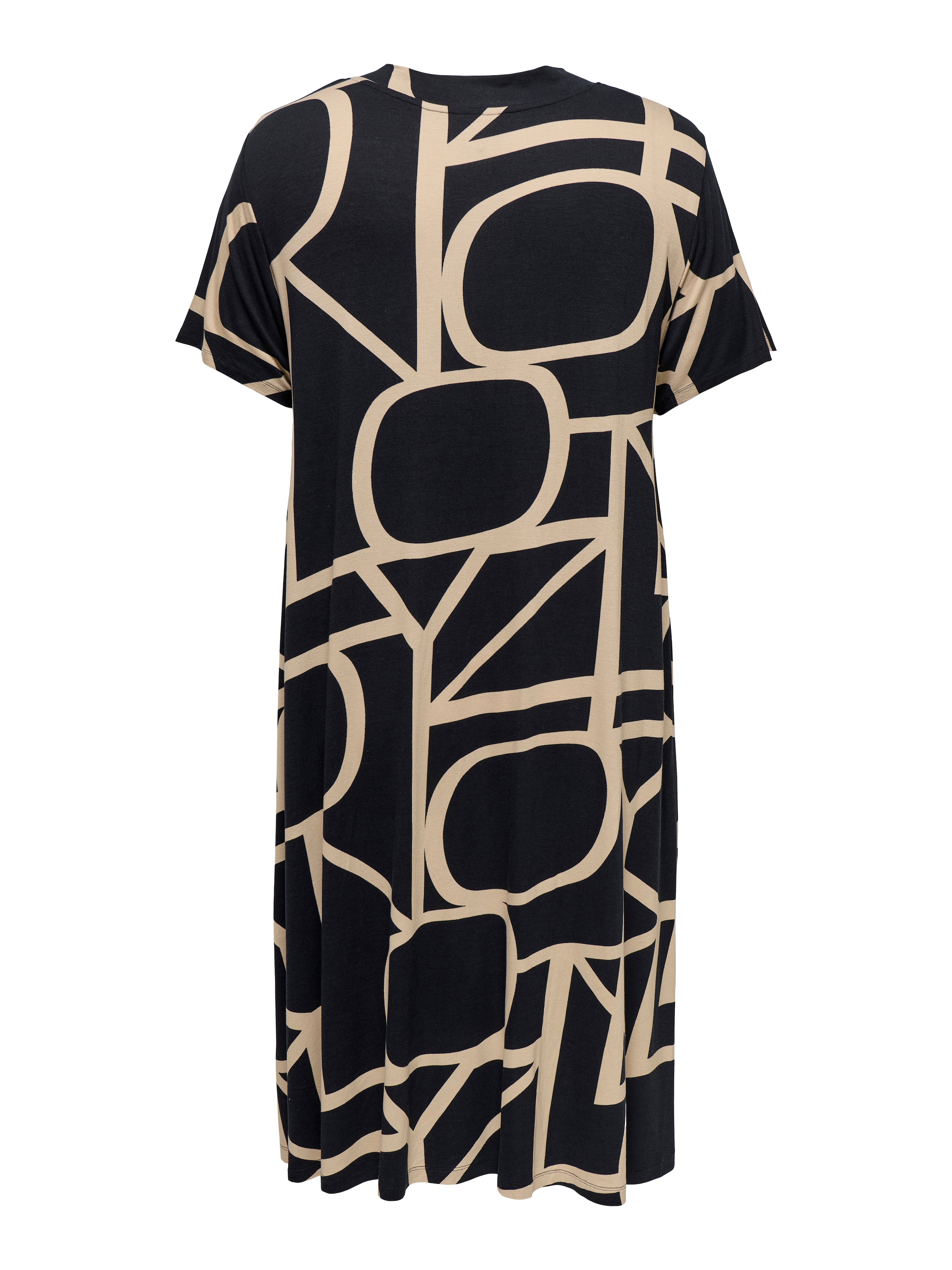 ONLY CARMAKOMA Shirtkleid »CARFYRLA LIFE S/S V-NCK BLK AOP DRE NOOS«