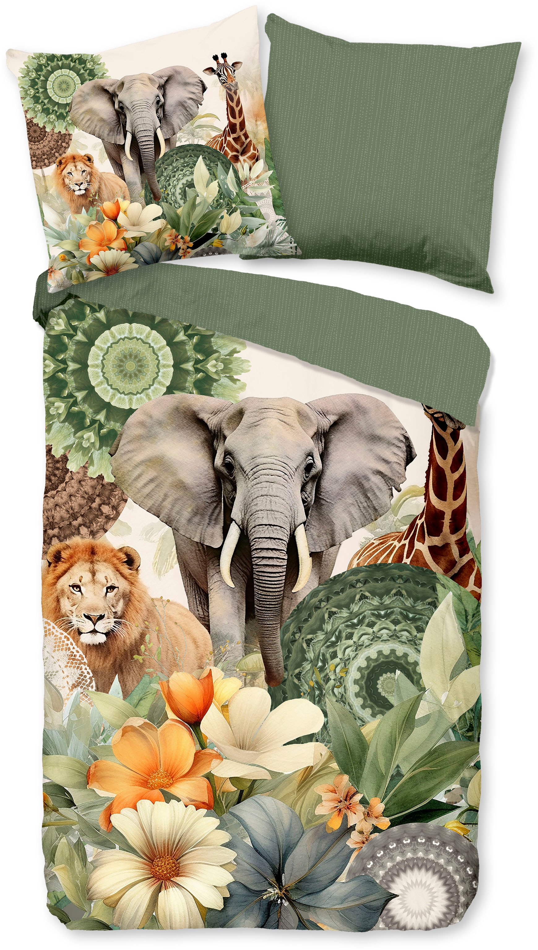 hip Wendebettwäsche "Sagadar" 2 Stk. Satin, Baumwolle, Reißverschluss, Wend günstig online kaufen