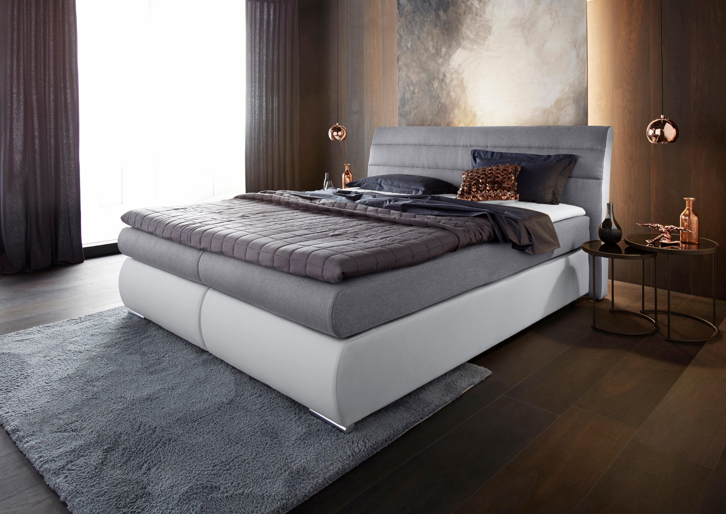 Places of Style Boxspringbett »Luna«, bis zu 3 Härtegrade, incl. Topper