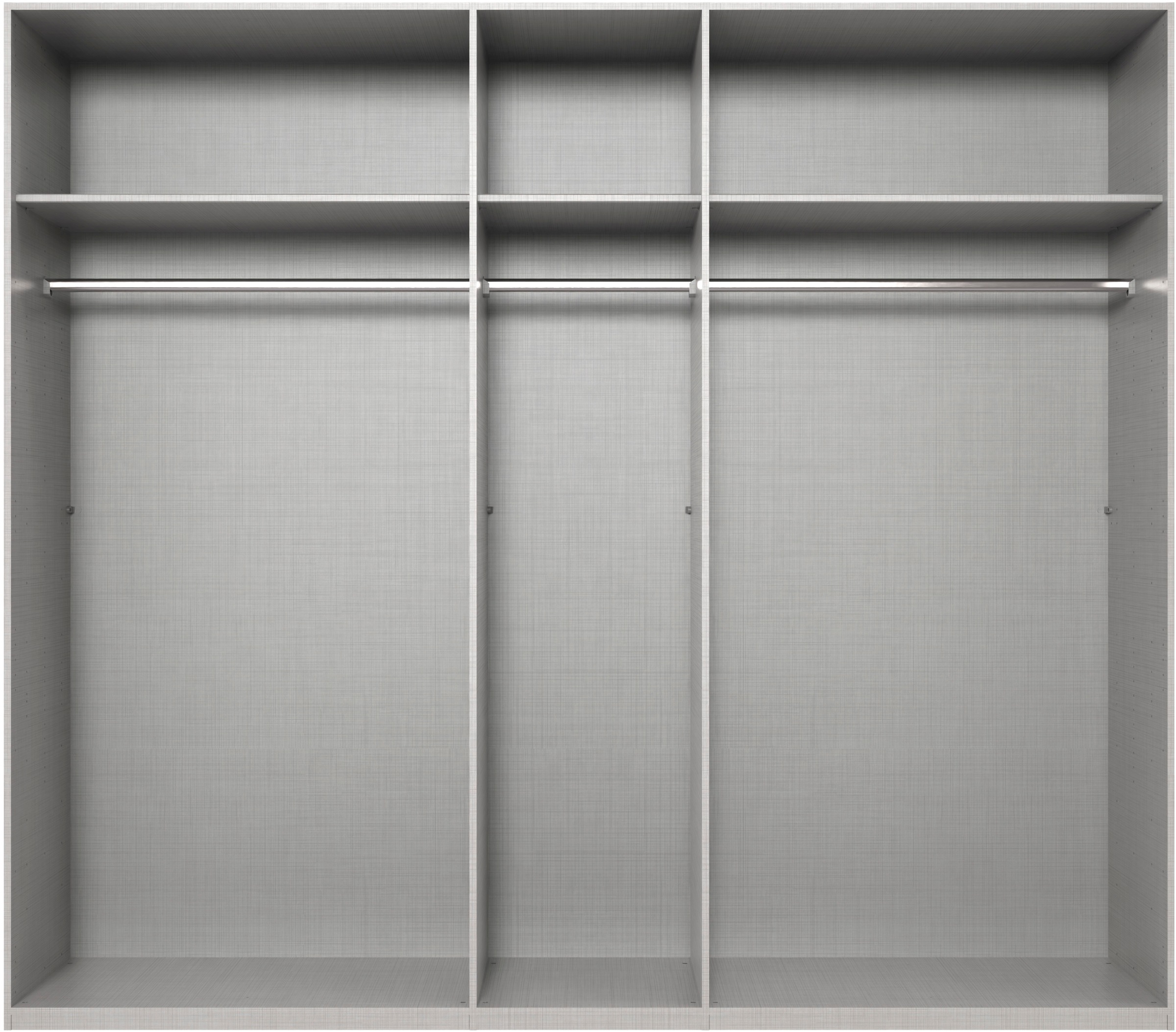 Wimex Drehtürenschrank »Rimini by fresh to go, weiß oder graphit mit schwarzen Metallgriffen«, inklusive LED Beleuchtung, 3 Breiten: 200, 250 oder 300cm, 216cm hoch
