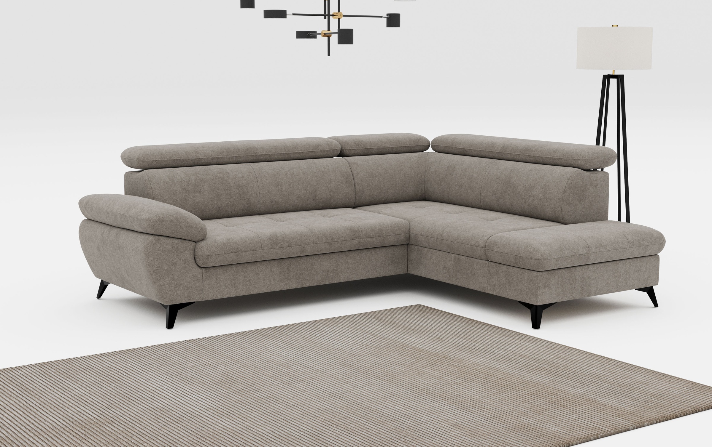 COTTA Ecksofa "Hudson L-Form, B: 256 cm" mit Kopfteilverstellung, optional günstig online kaufen