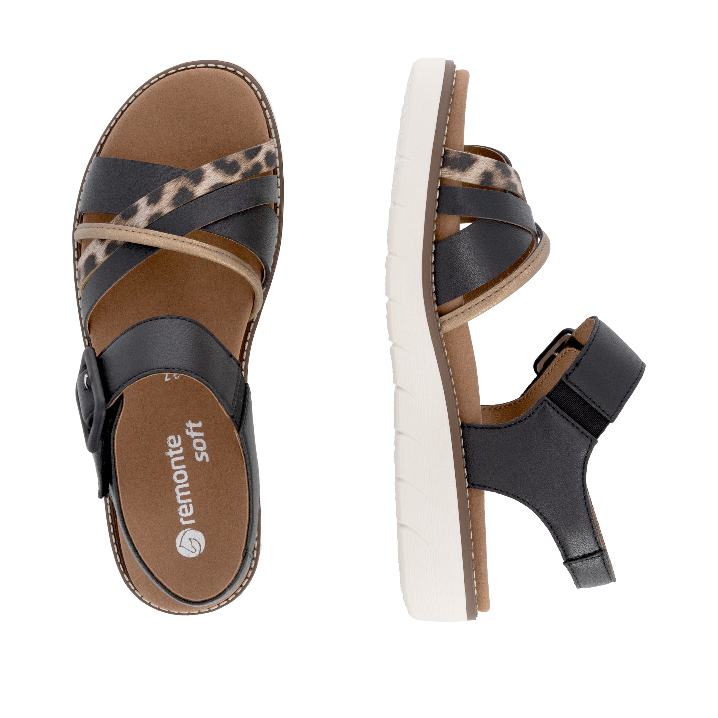 Remonte Sandale  Sommerschuh, Sandalette mit Softfußbett und Klettverschluss