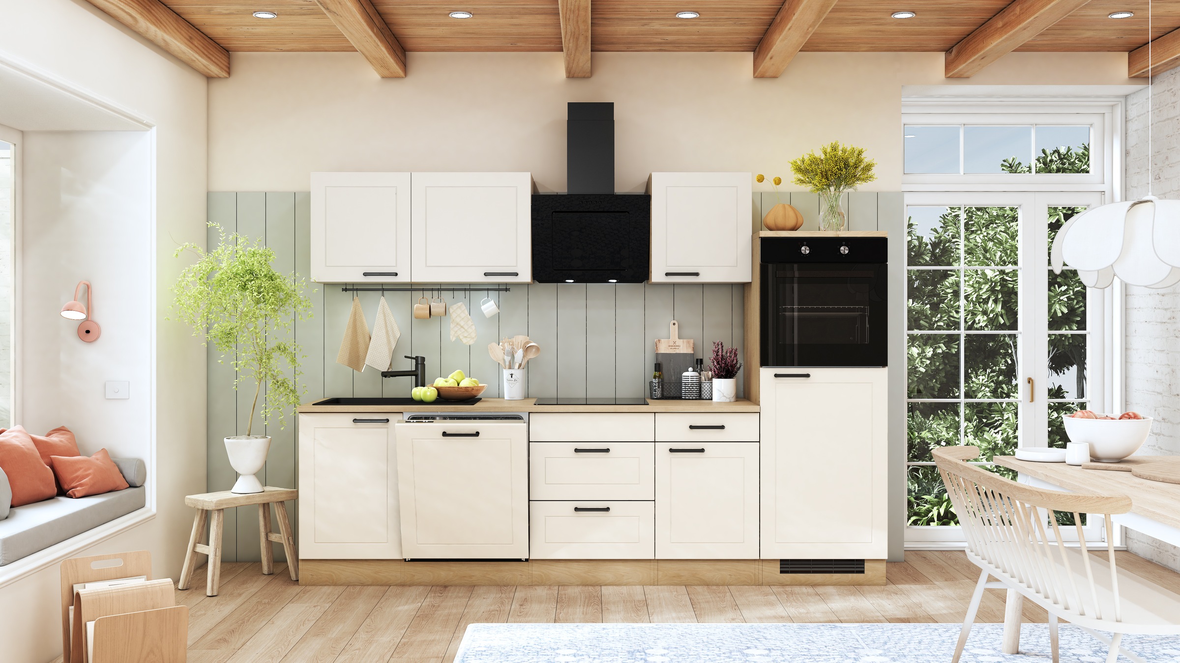 Flex-Well Küche "ROMEO & JULIA, im Landhaus-Stil, Breite 280 cm" L-280-2317 günstig online kaufen