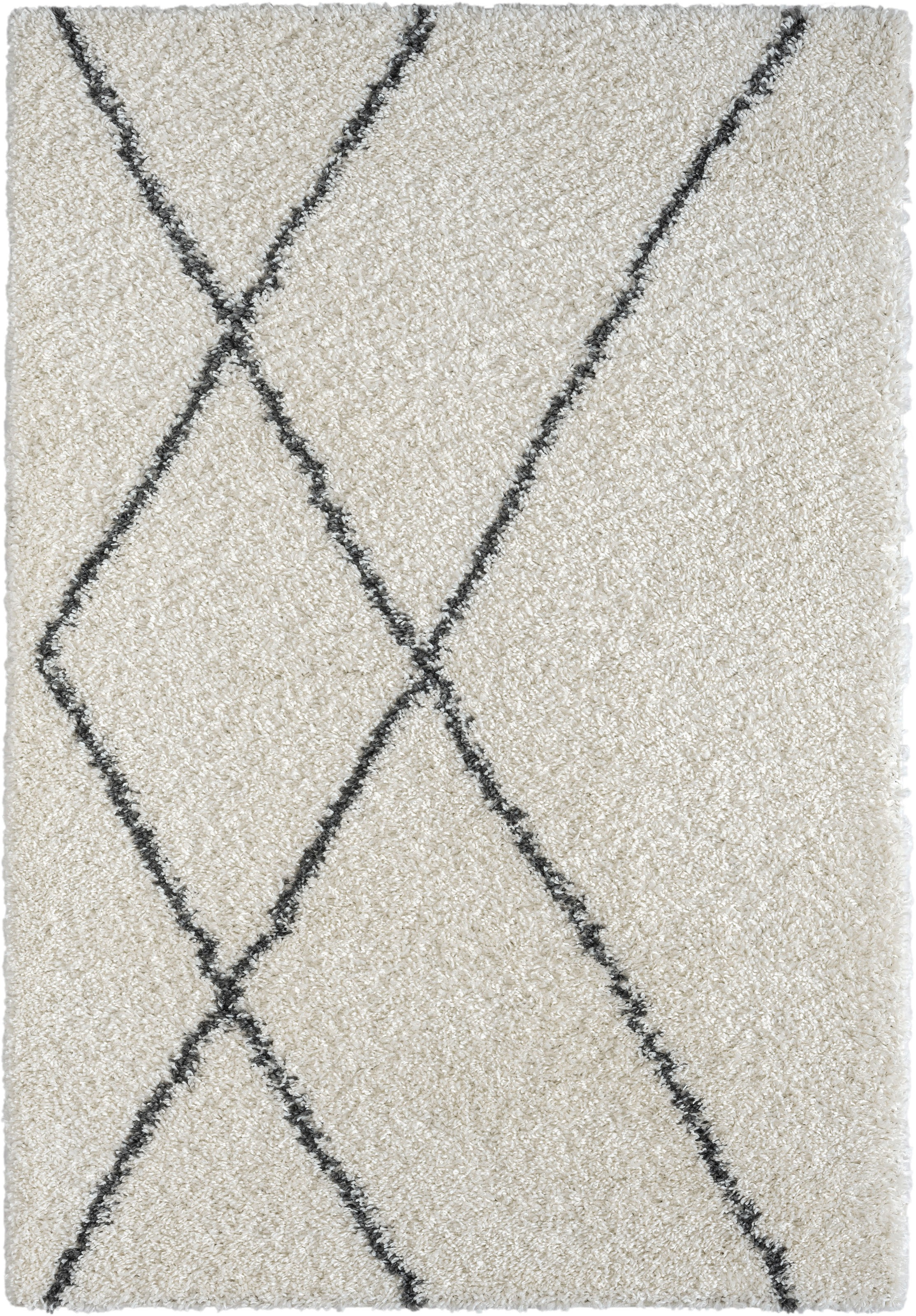 Myflair Möbel & Accessoires Hochflor-Teppich »My Shaggy Raute«, rechteckig, 37 mm Höhe, Shaggy, Scandi Rauten Design, leicht glänzend, extra flauschig