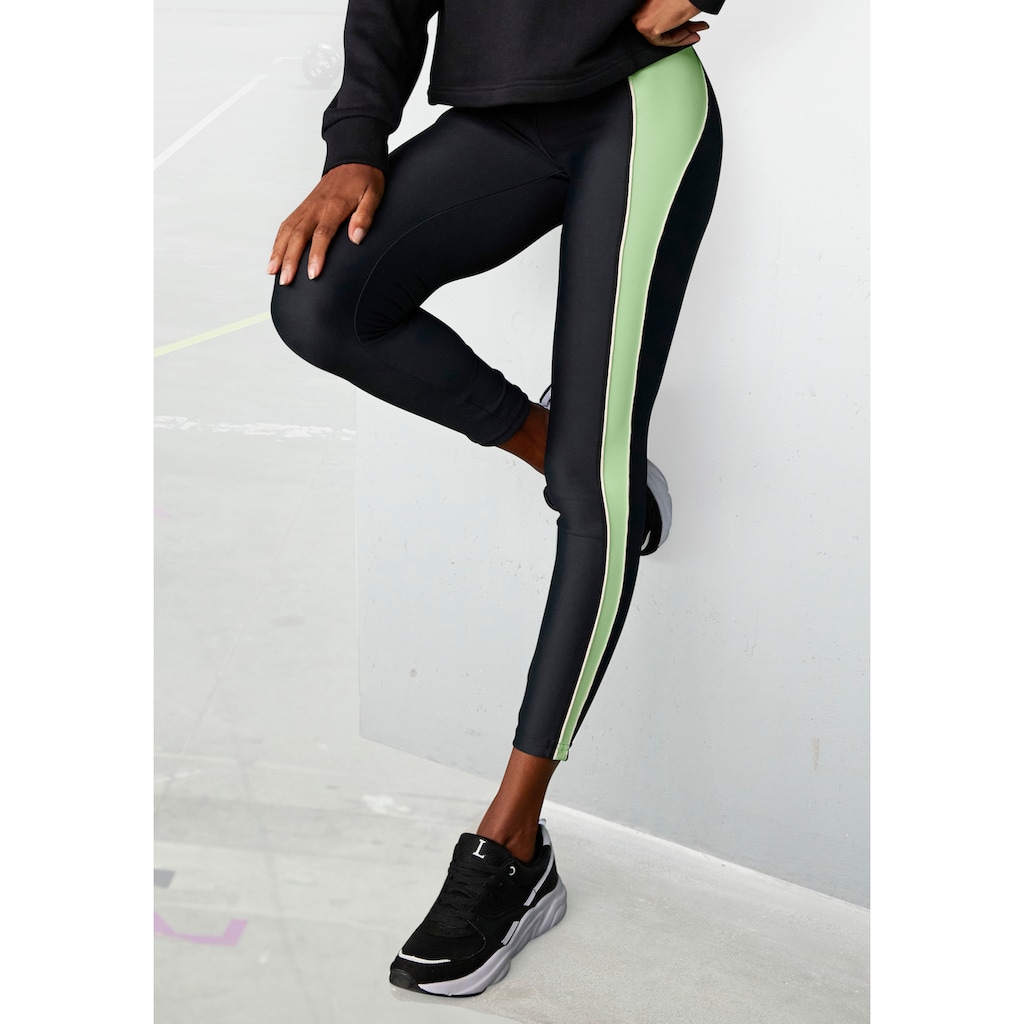 LASCANA ACTIVE Leggings »-Sporthose«, mit farblich abgesetztem Seitenstreifen