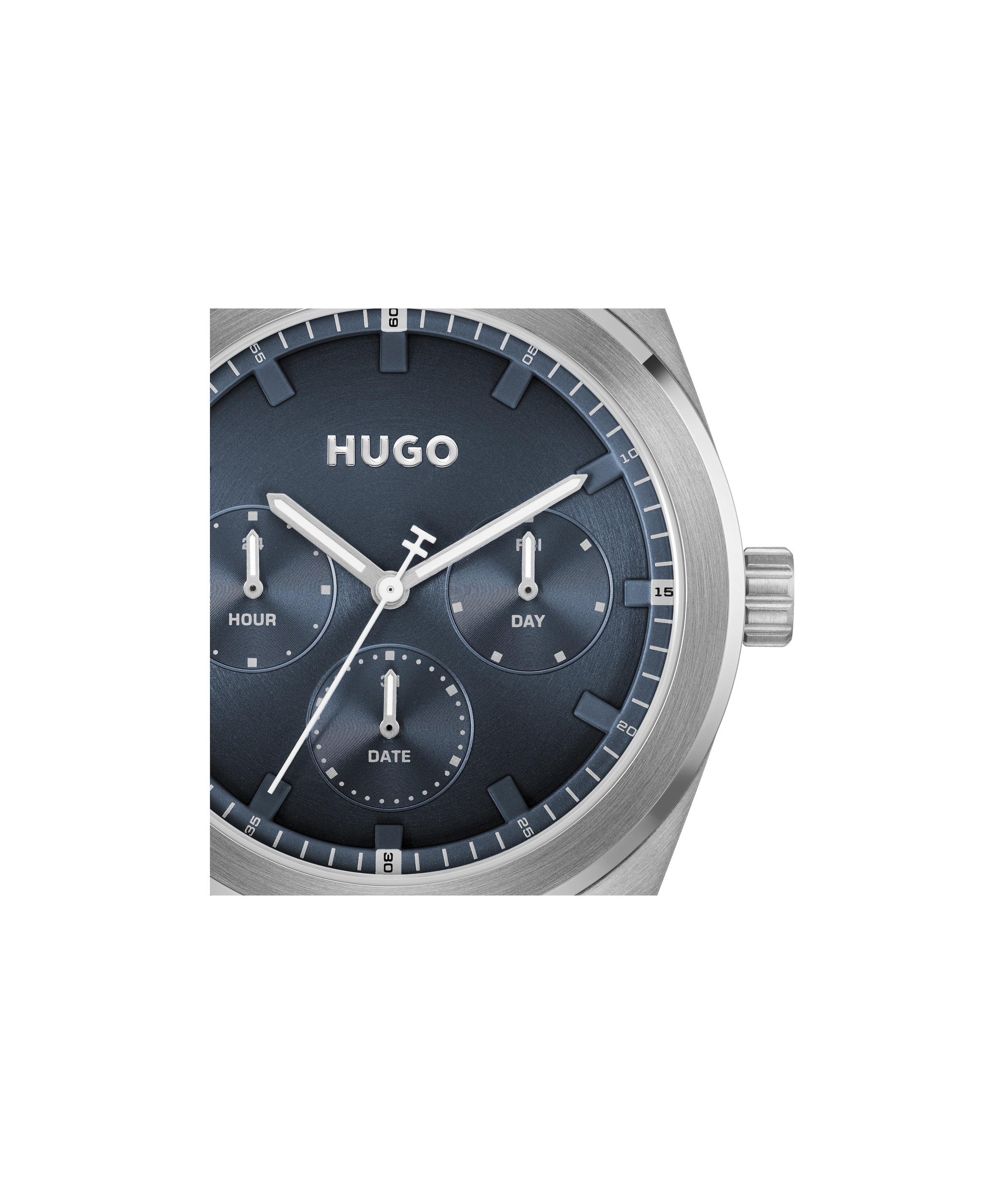 HUGO Multifunktionsuhr »#BRIGHT SPORT«, Quarzuhr, Armbanduhr, Herrenuhr, Edelstahlarmband, analog