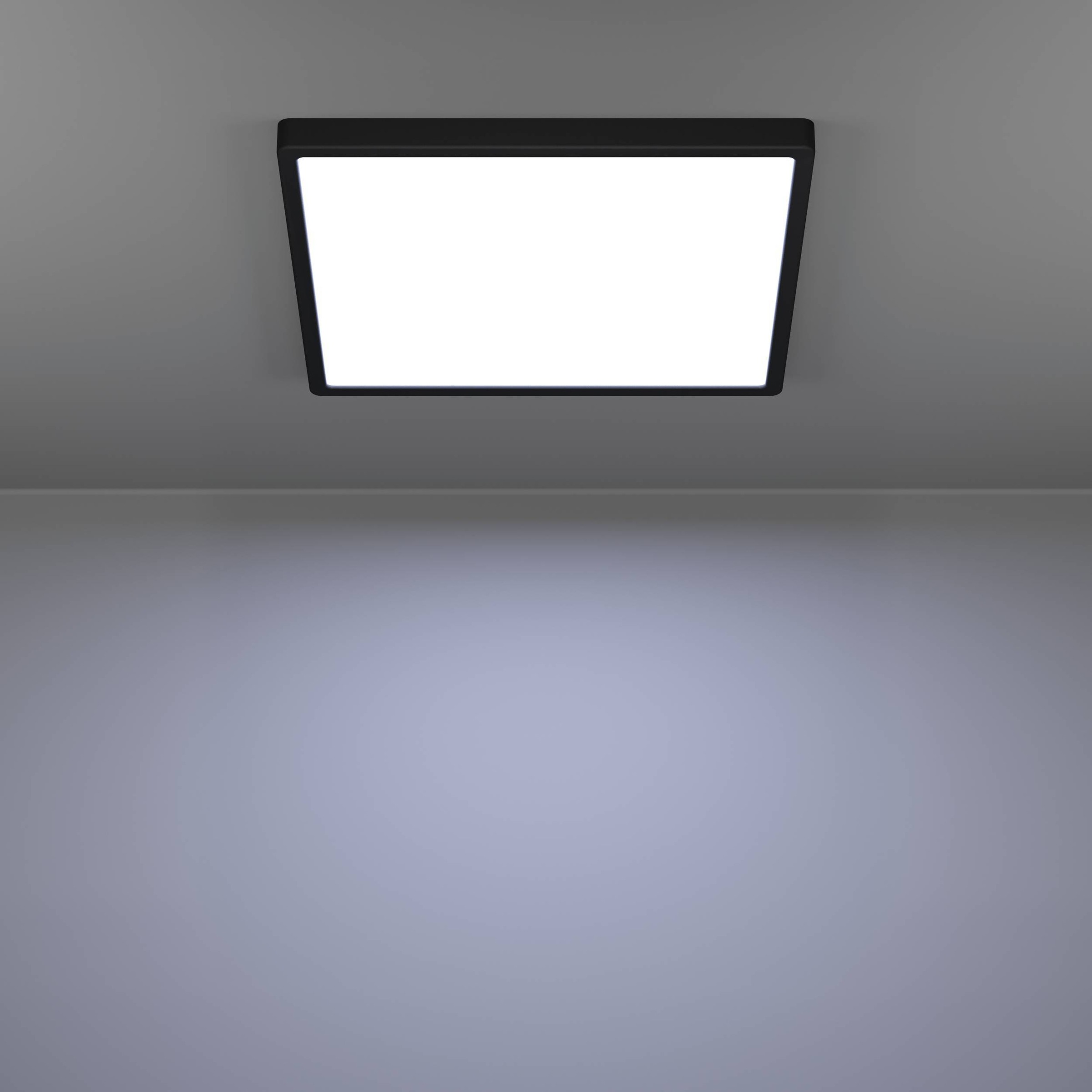 EGLO Aufbauleuchte »Fueva 6 Deckenleuchte, Aufbaulampe, Deckenbeleuchtung, Kunststoff« LED-Modul 1 Stk. Kaltweiß | Neutralweiß | Warmweiß Aufbauleuchte - L39 x B39 x H2,5 cm - schwarz - 17,5W inkl.