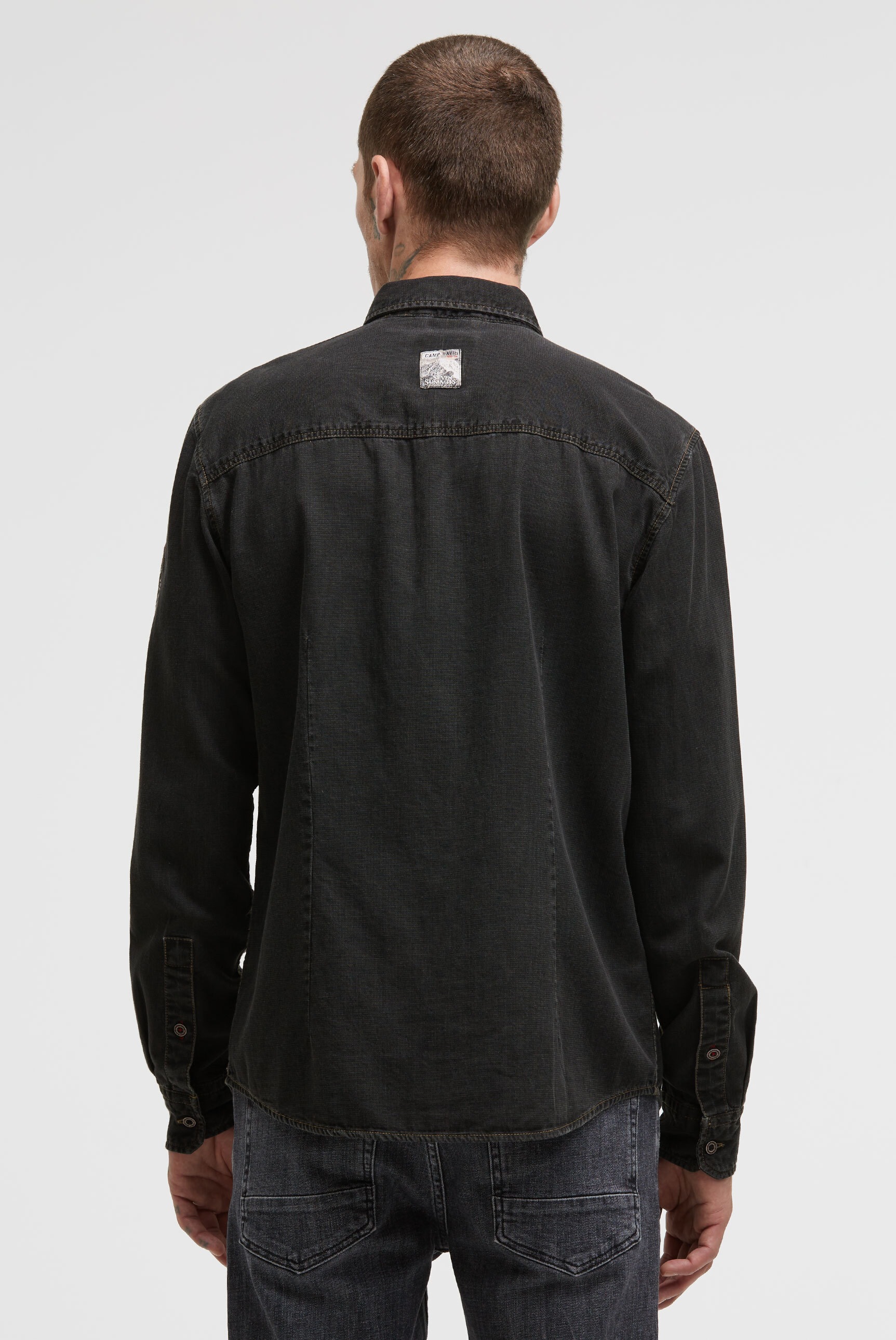 CAMP DAVID Langarmhemd mit Brusttaschen