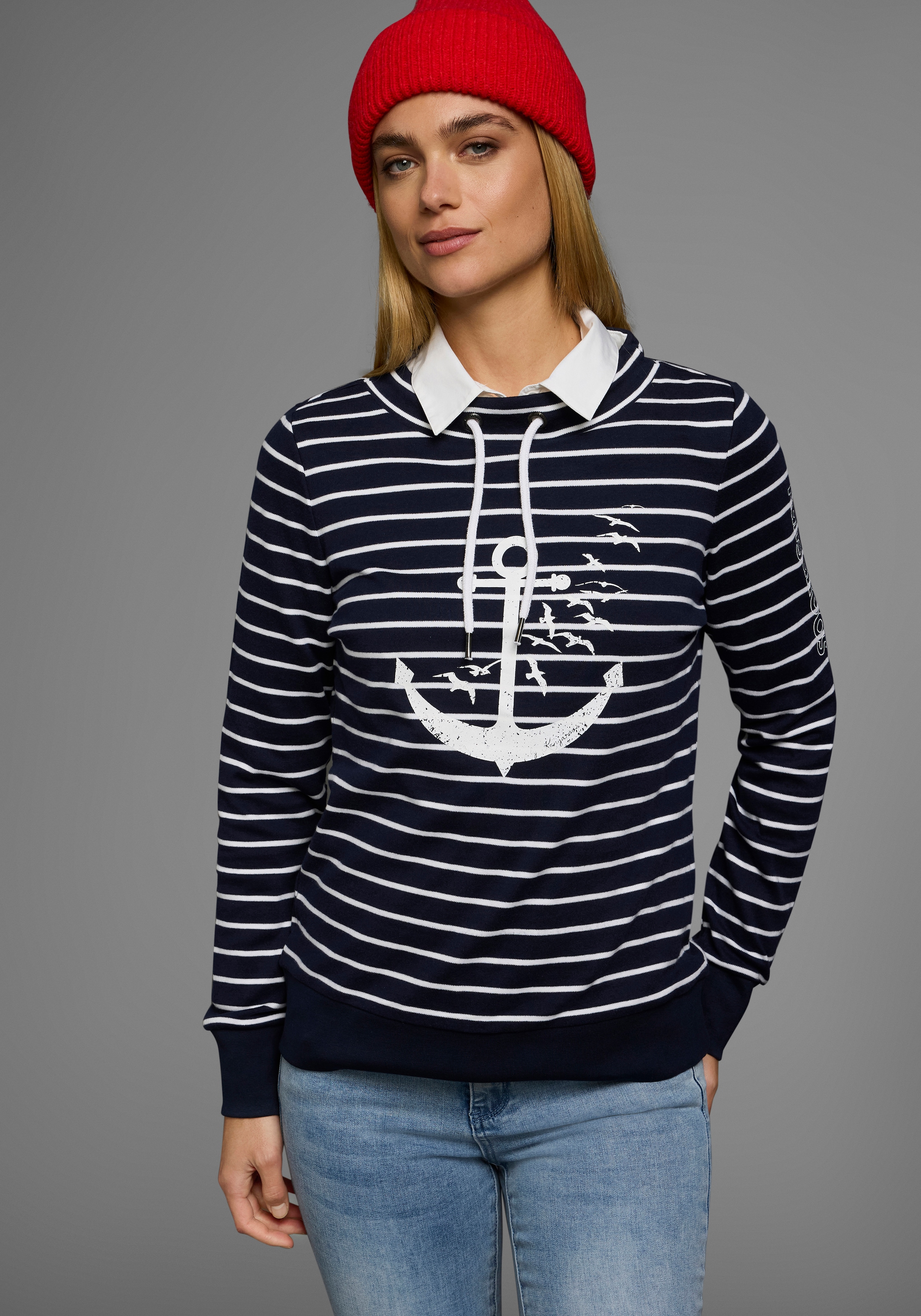 KangaROOS Sweatshirt, Langarm mit Daumenlöchern, figurbetont, Stehkragen mi günstig online kaufen