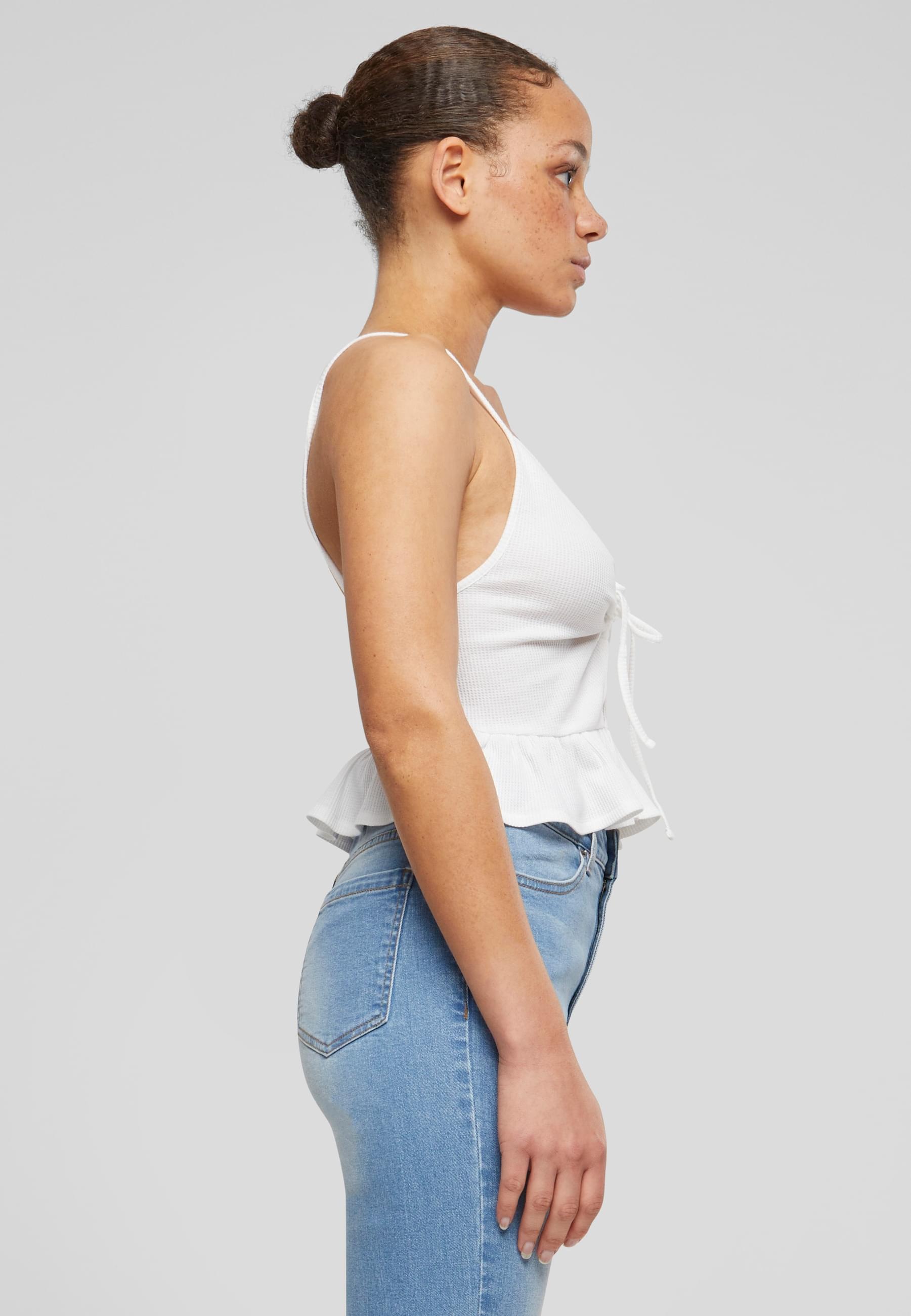 URBAN CLASSICS T-Shirt-BH »Urban Classics Damen Ladies Waffle Pique Ruffle Top«