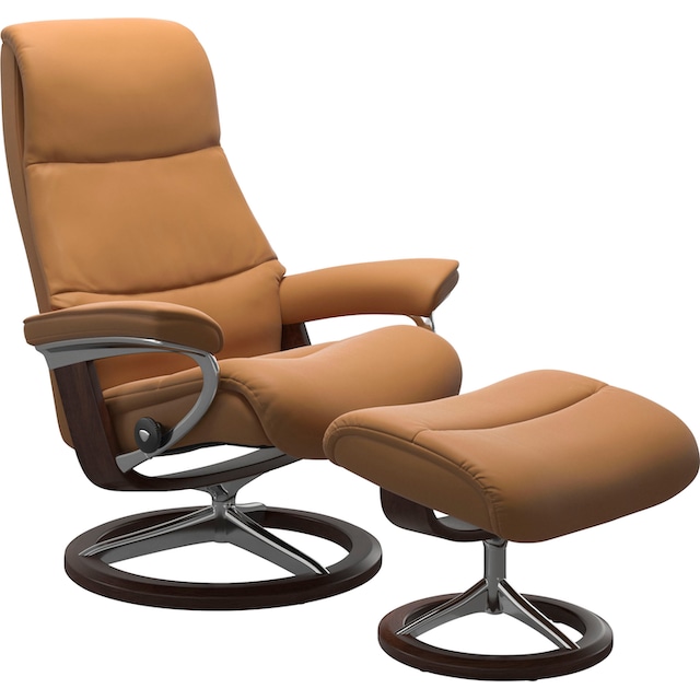 Stressless® Relaxsessel »View«, (Set, Relaxsessel mit Hocker), mit  Signature Base, Größe S,Gestell Braun kaufen | BAUR