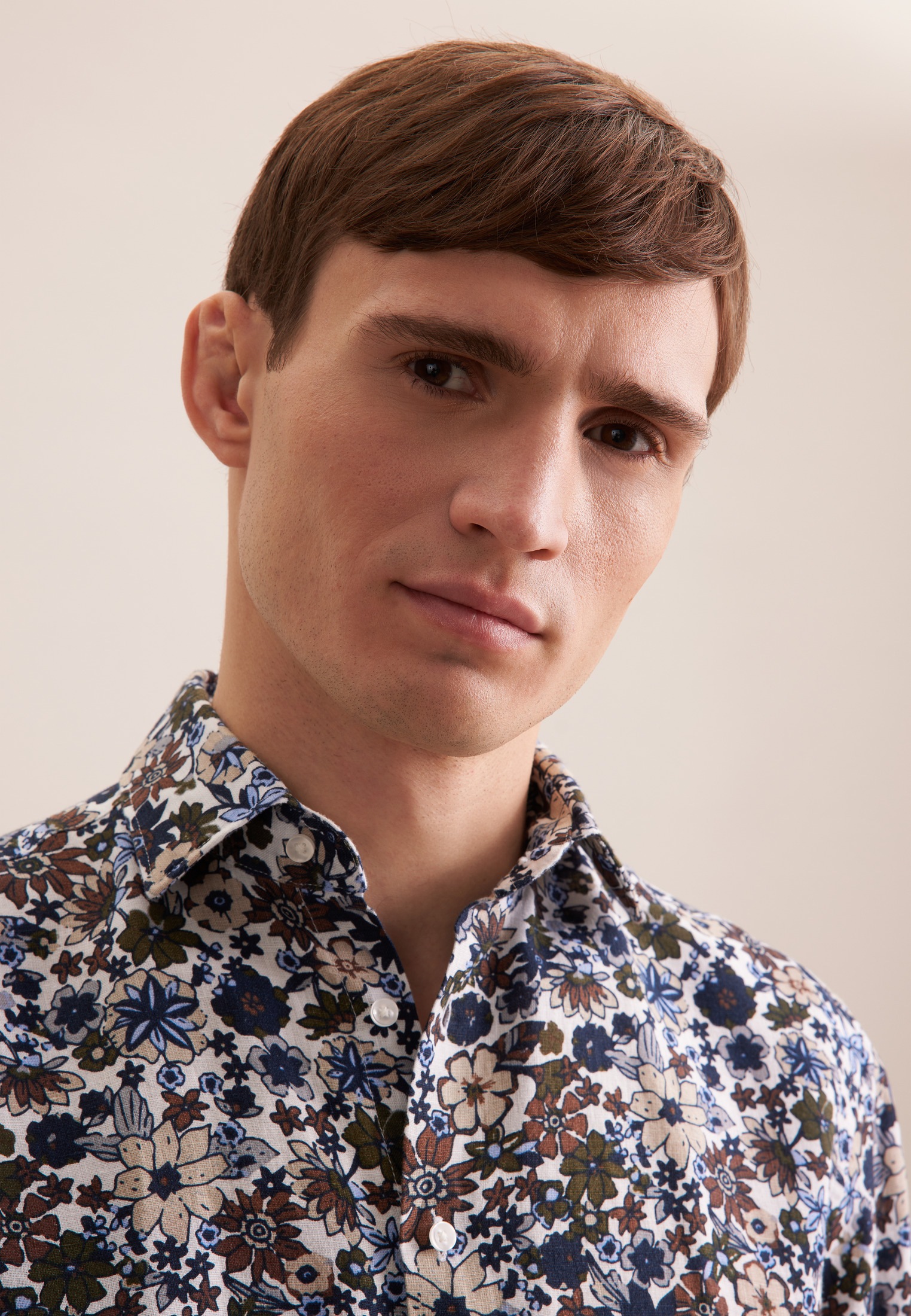 Thumbnail - seidensticker Businesshemd "Regular" Regular Langarm Kentkragen Floral