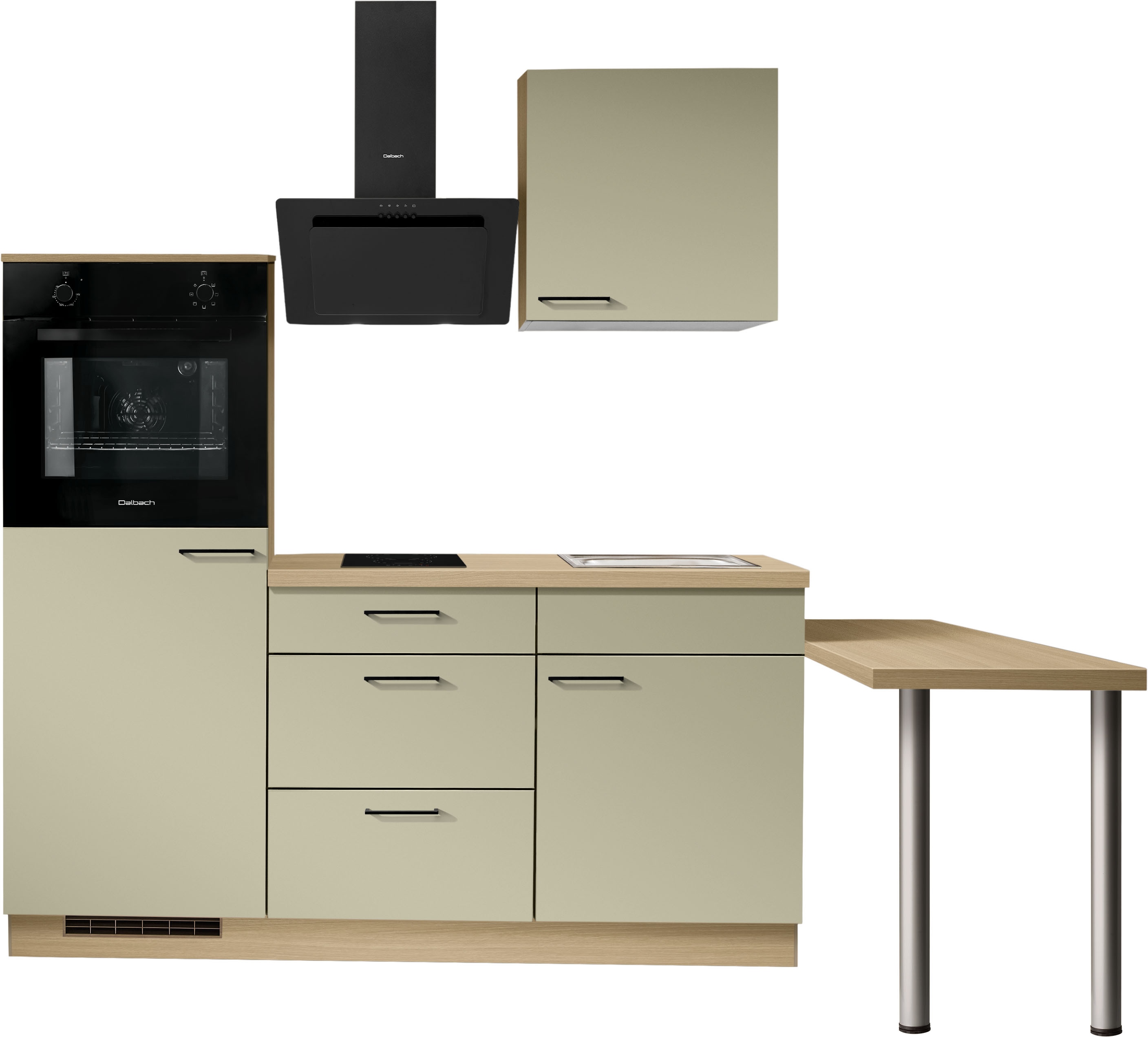 KOCHSTATION "KS-Solmera" Breite 240cm, vormontiert, wahlweise mit E-Geräten