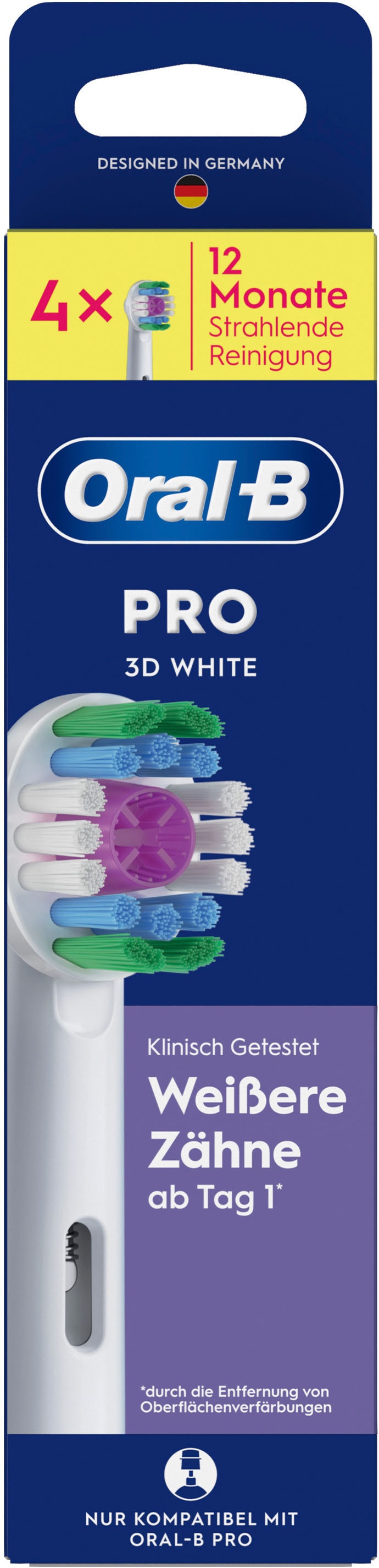 Oral-B Aufsteckbürsten »Pro 3DWhite« aufhellende Zahnreinigung mit innovativen X-förmigen Borsten