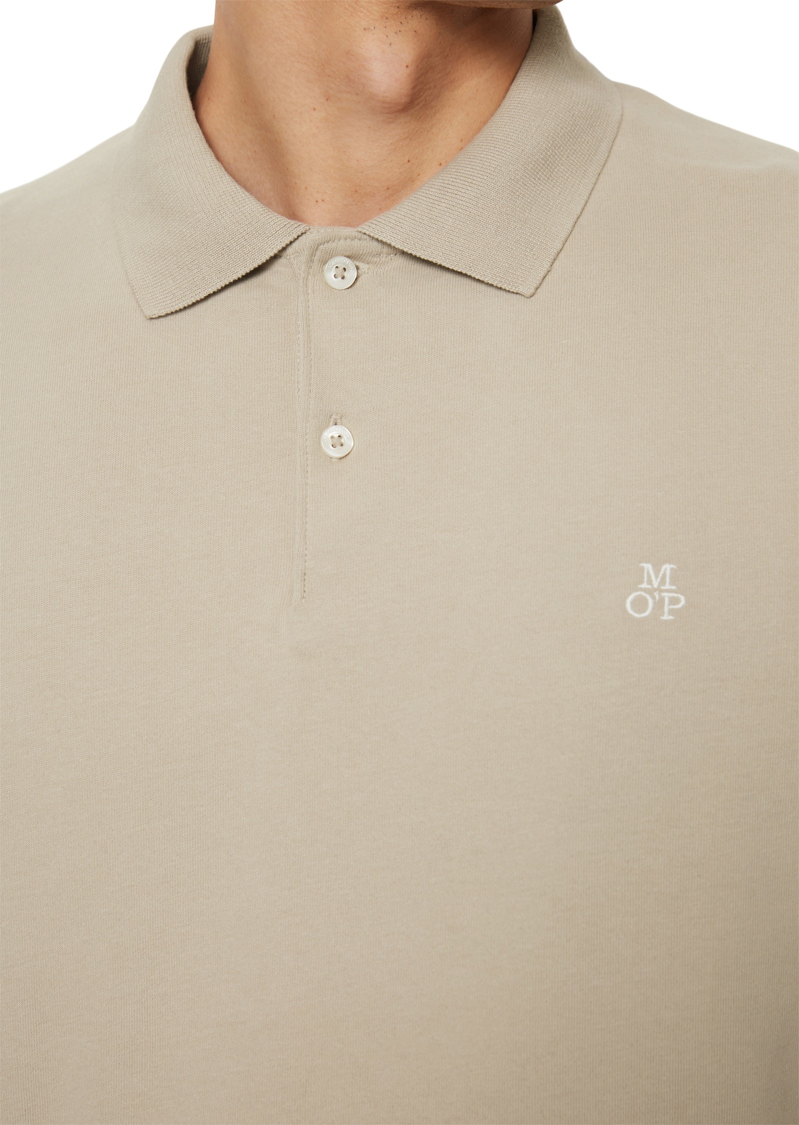 Marc O'Polo Langarm-Poloshirt »aus schwerem Bio-Baumwoll-Jersey«