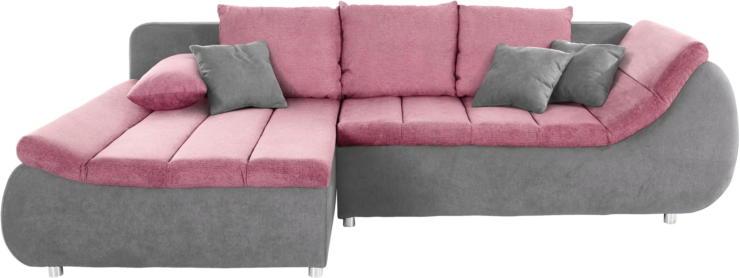 INOSIGN Ecksofa »Imola, elegant und modern, aktuelle Steppung im Sitz, bequem, L-Form«, frei im Raum stellbar, wahlweise mit Bettfunktion und Bettkasten