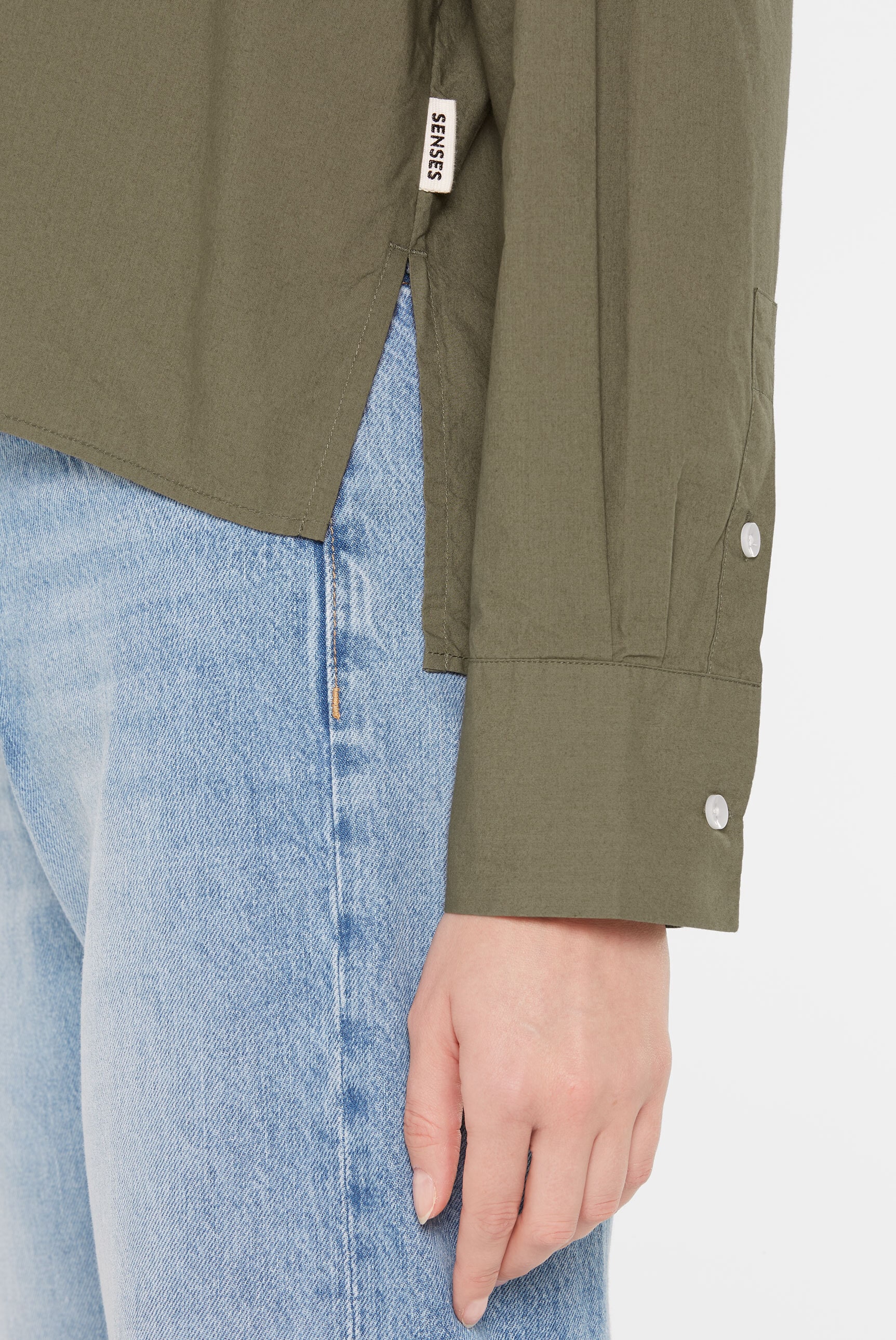 SENSES.THE LABEL Langarmbluse, mit Seitenschlitze