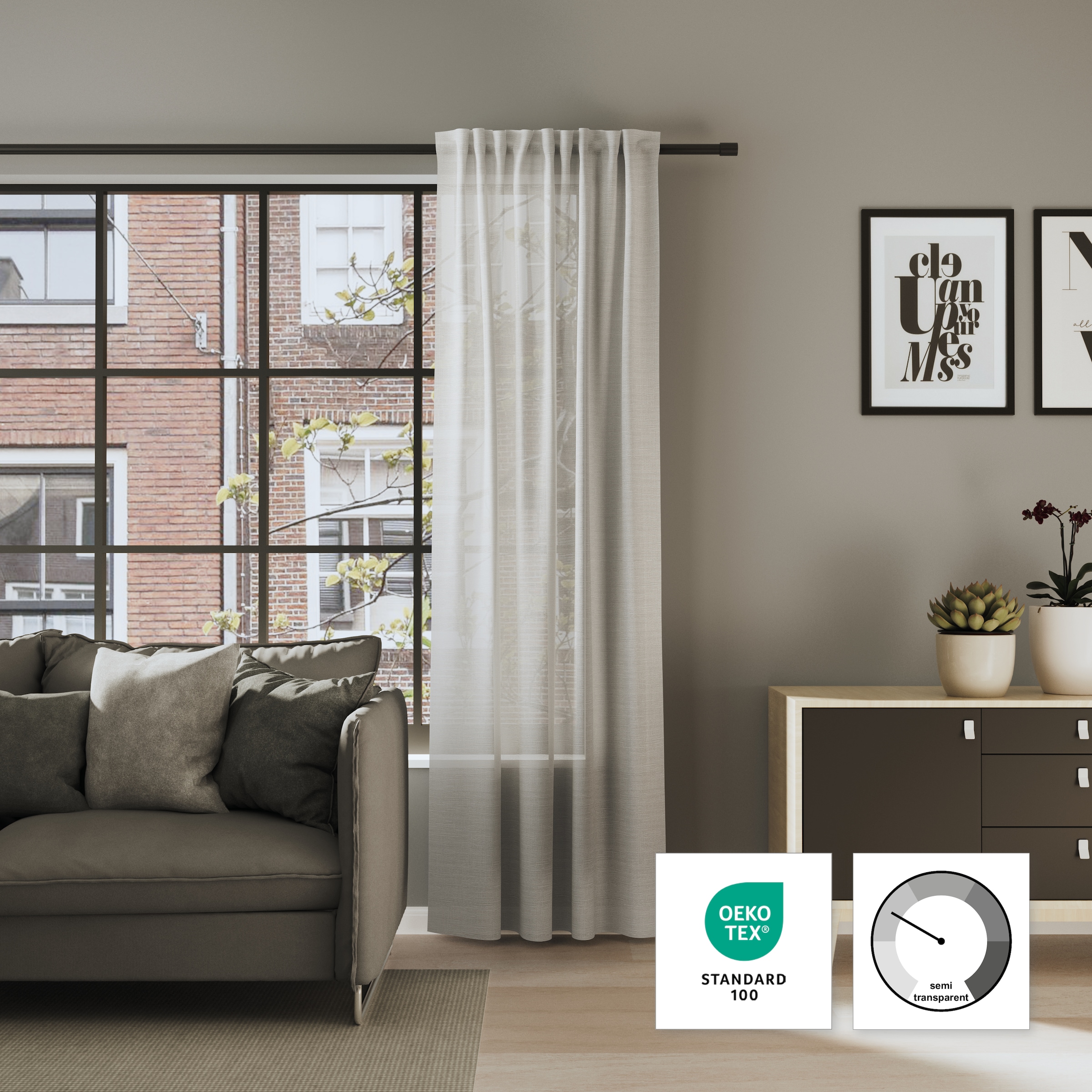 Neutex for you Vorhang "ALLEY-ECO" Multifunktionsband 1 Stk. tlg. Halbtrans günstig online kaufen