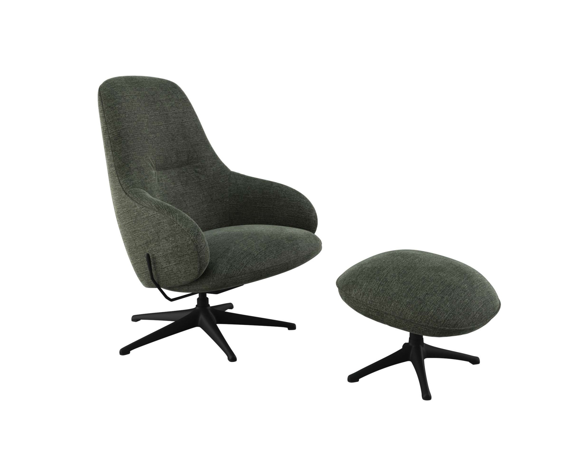 FLEXLUX Drehsessel »Falcone, TV-Loungesessel, Fernsehsessel, Polstersessel,«, Liegefunktion, drehbar, Fuß schwarz
