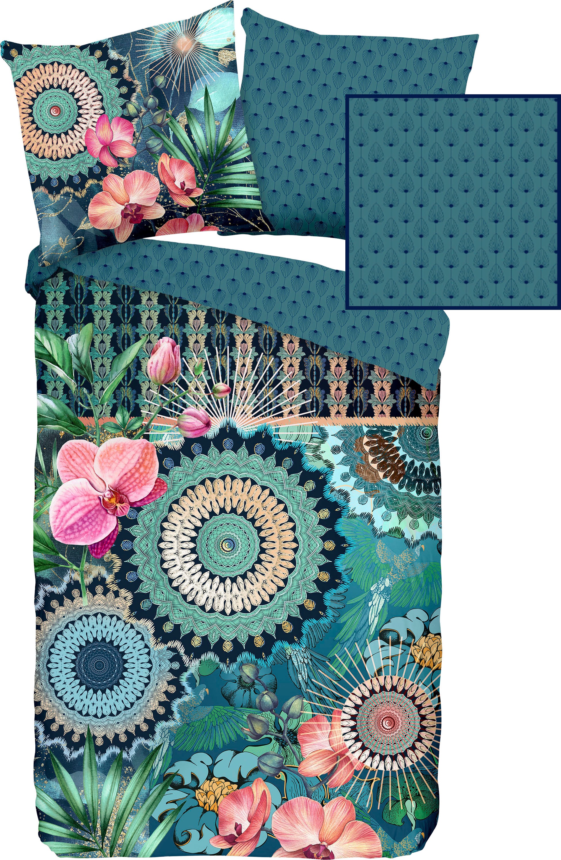 hip Wendebettwäsche "Valdez" 2 Stk. tlg. Mako-Satin, 135x200, Reißverschlus günstig online kaufen