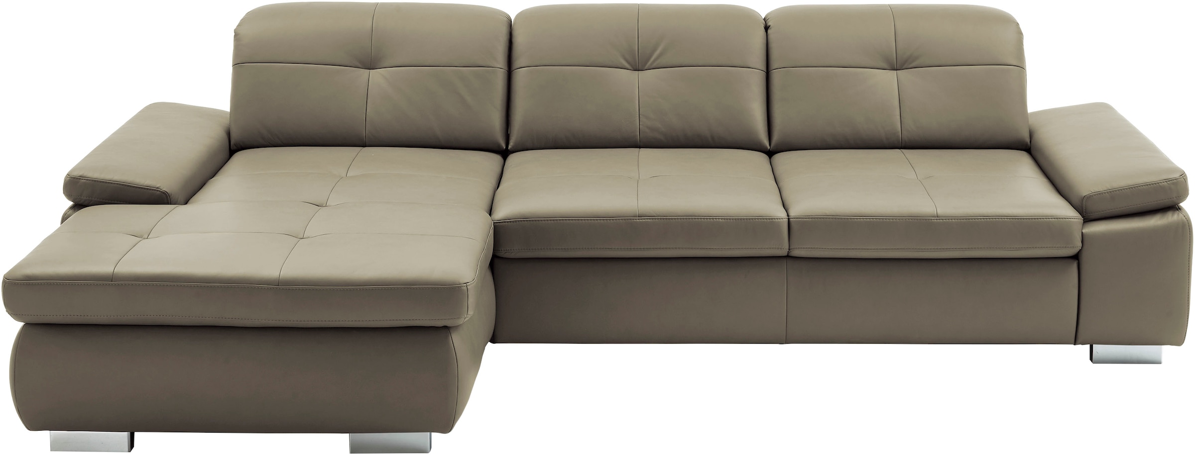 Die PlanBar Ecksofa "PN-IN16012 L-Form, Breite 309 cm" inkl. Sitztiefenverstellung, optional mit Kopfteilverstellung