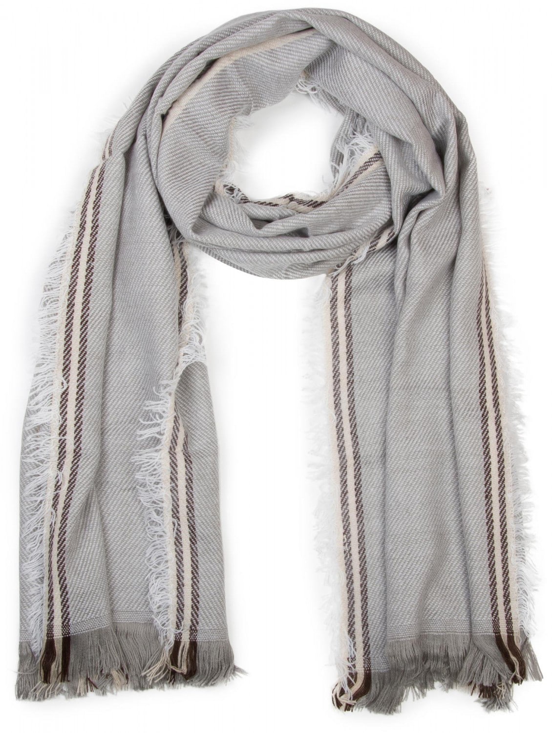 styleBREAKER Strickschal "Breiter XXL Schal mit Fransen und Streifen Muster" 1 Stk.