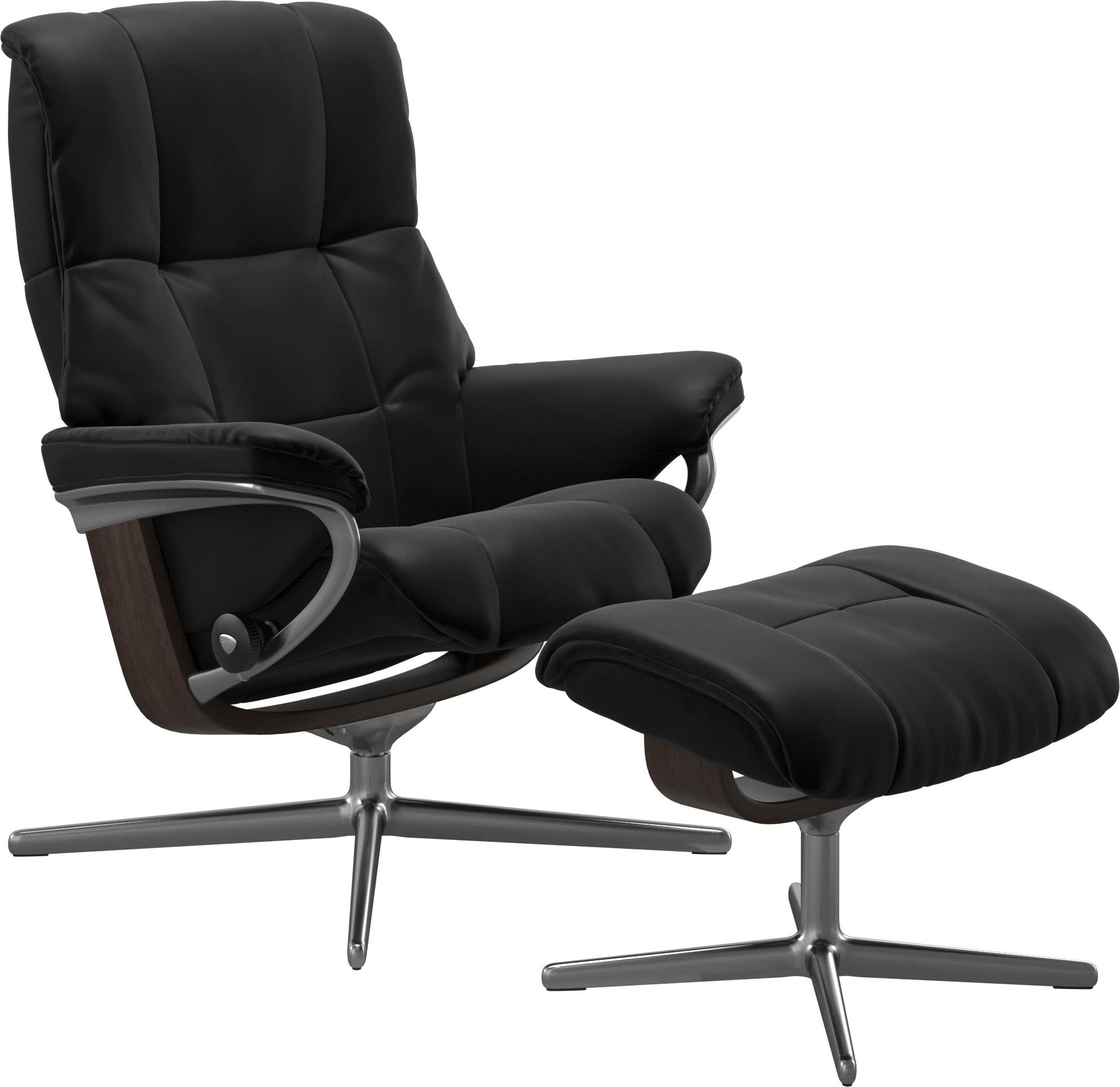 Stressless® Relaxsessel »Mayfair«, (Set, Relaxsessel mit Hocker), mit Hocker, mit Cross Base, Größe S, M & L, Holzakzent Wenge