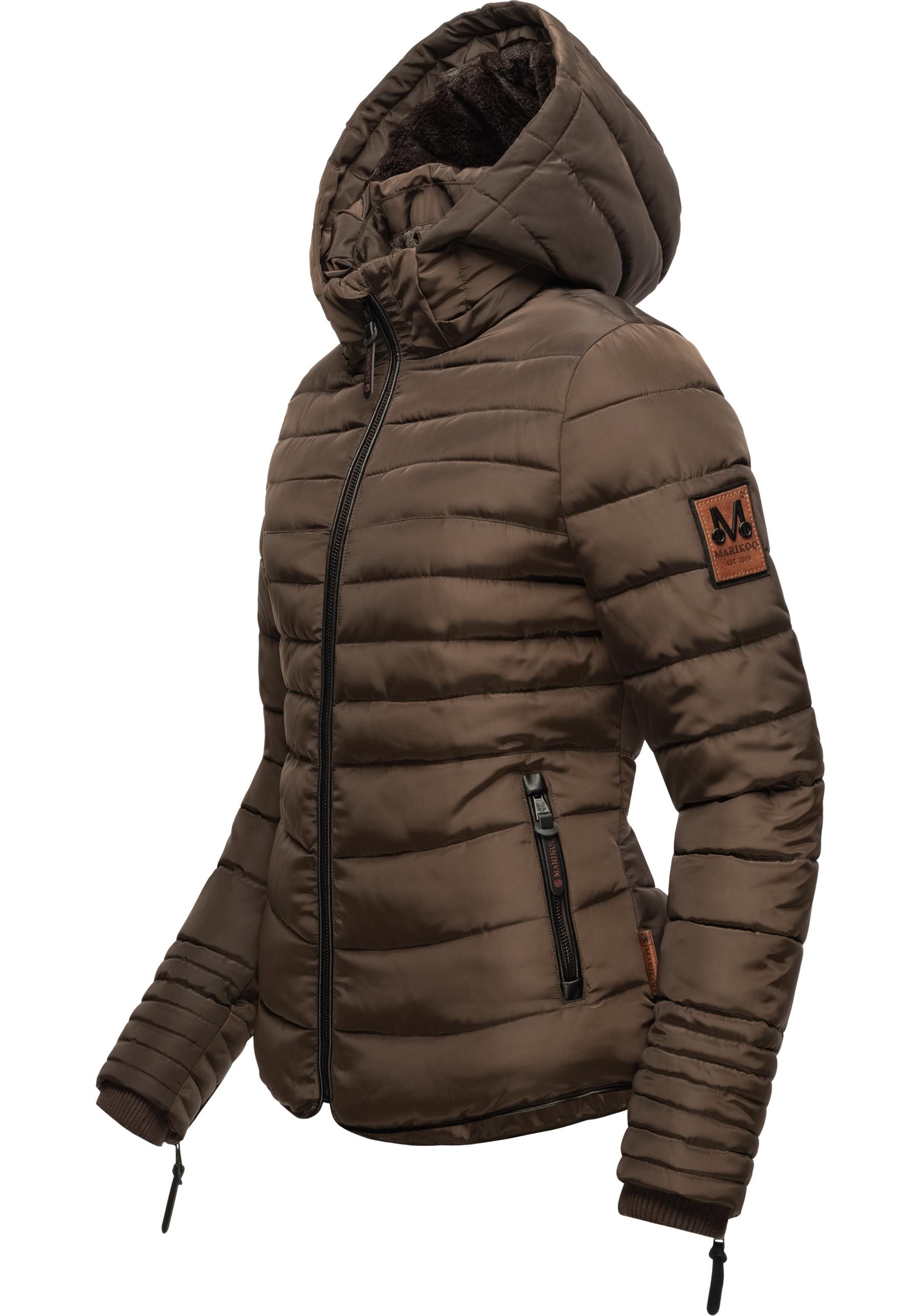 Marikoo Winterjacke »Amber«, mit Kapuze, stylische Steppjacke mit Teddyfutter