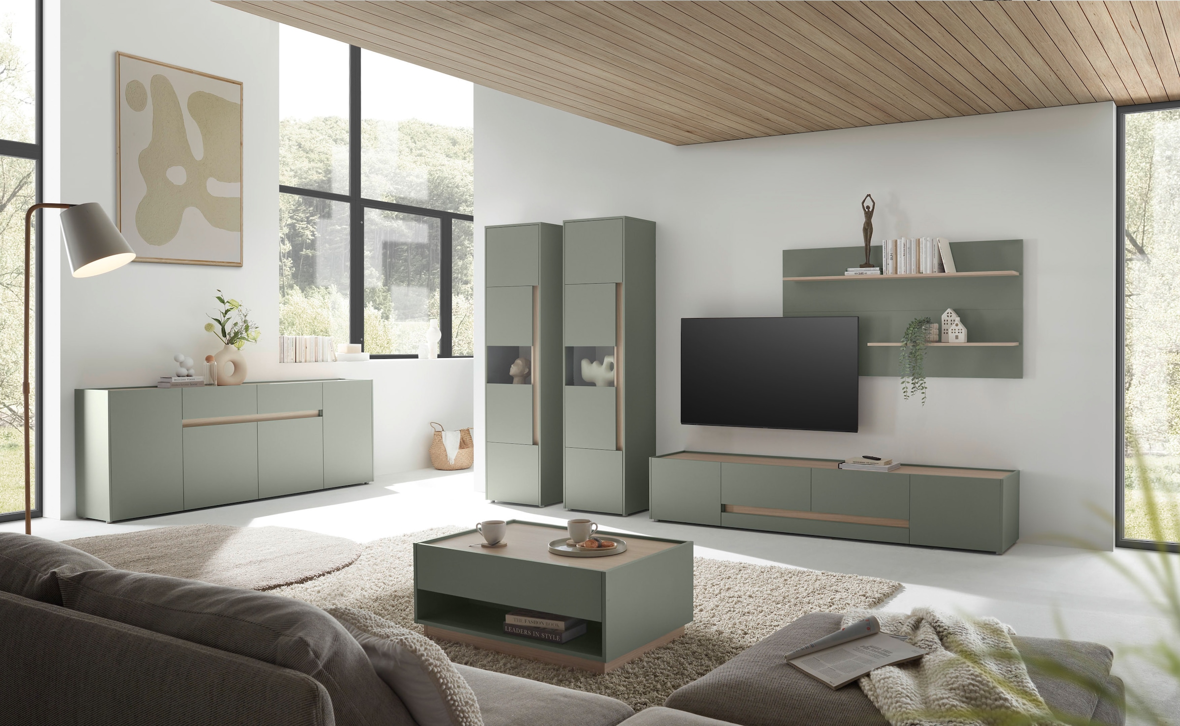 Home affaire Wohnwand »City/Giron, moderne Anbauwand, Komplettset in vielen Farben verfügbar« Set, 4 Stk. tlg.