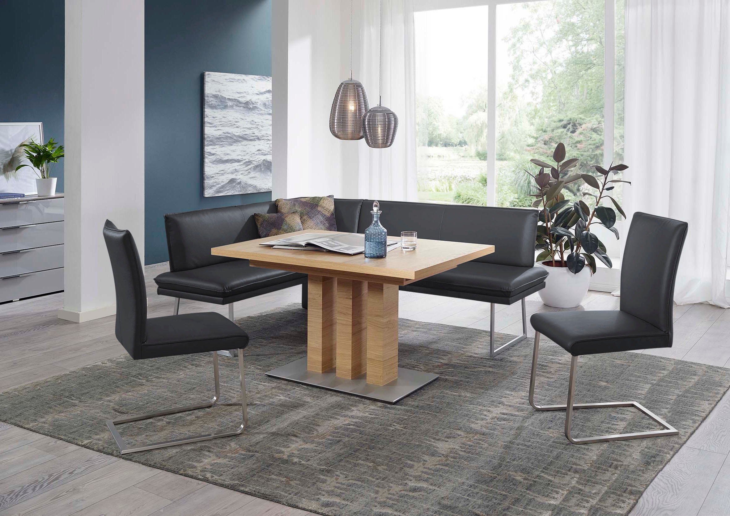 K+W Komfort & Wohnen Essgruppe "Santos III" 4 Stk. tlg. gepolsterte Eckbank günstig online kaufen