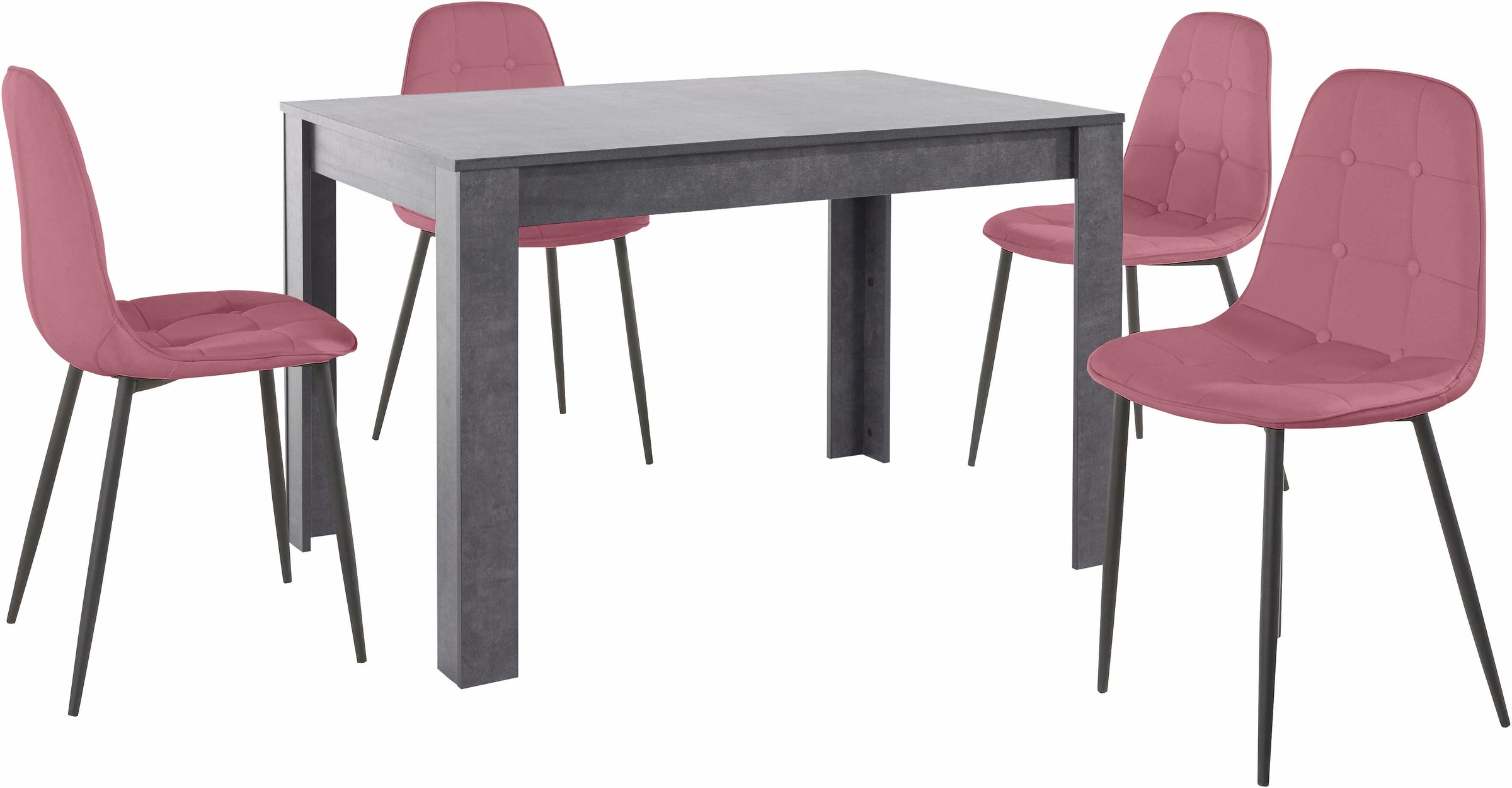 OTTO home Essgruppe Set, 5 Stk. tlg. mit Esstisch 120 cm breit günstig online kaufen