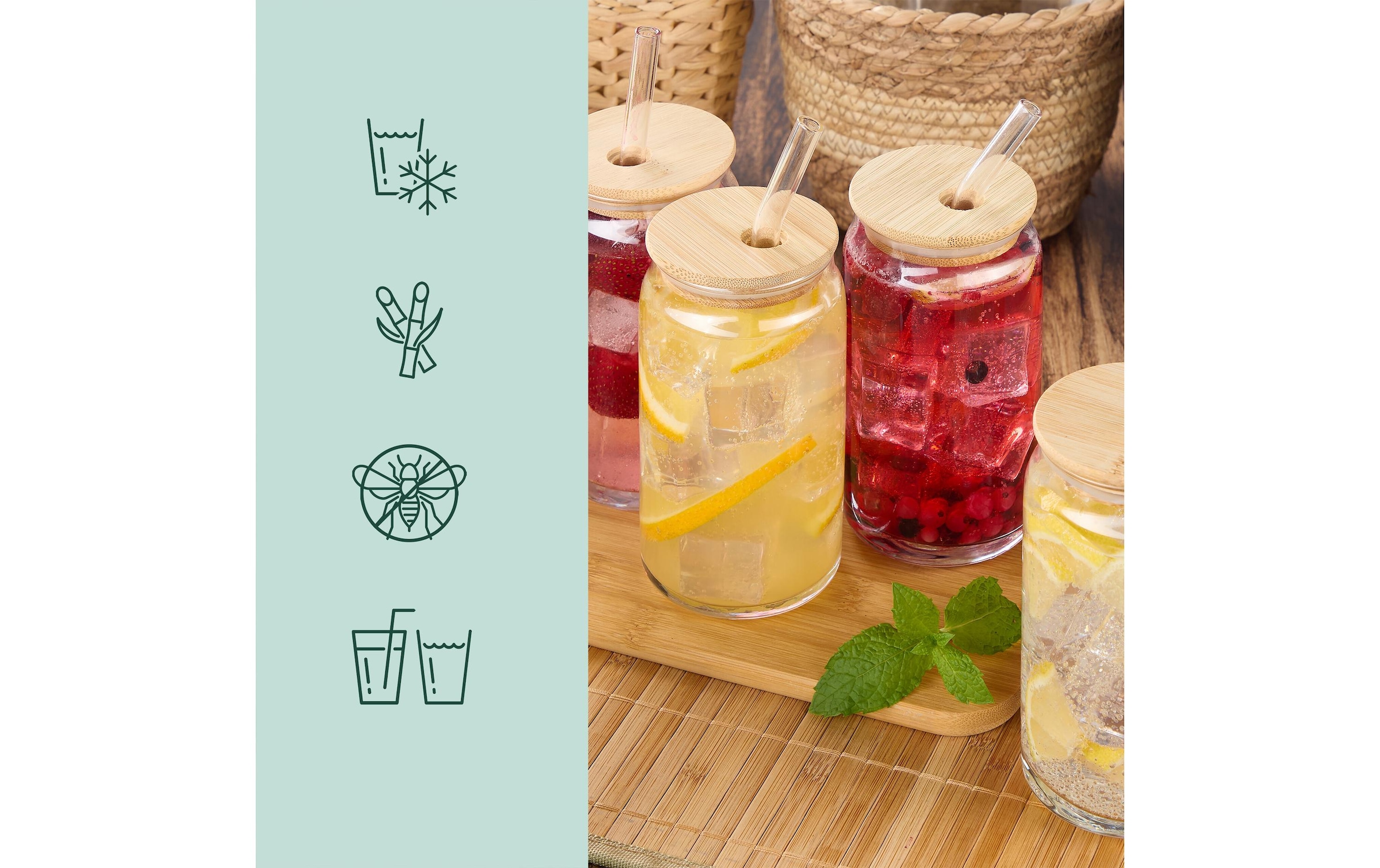 relaxdays Glas »4er Set, Transparent, 450 ml«